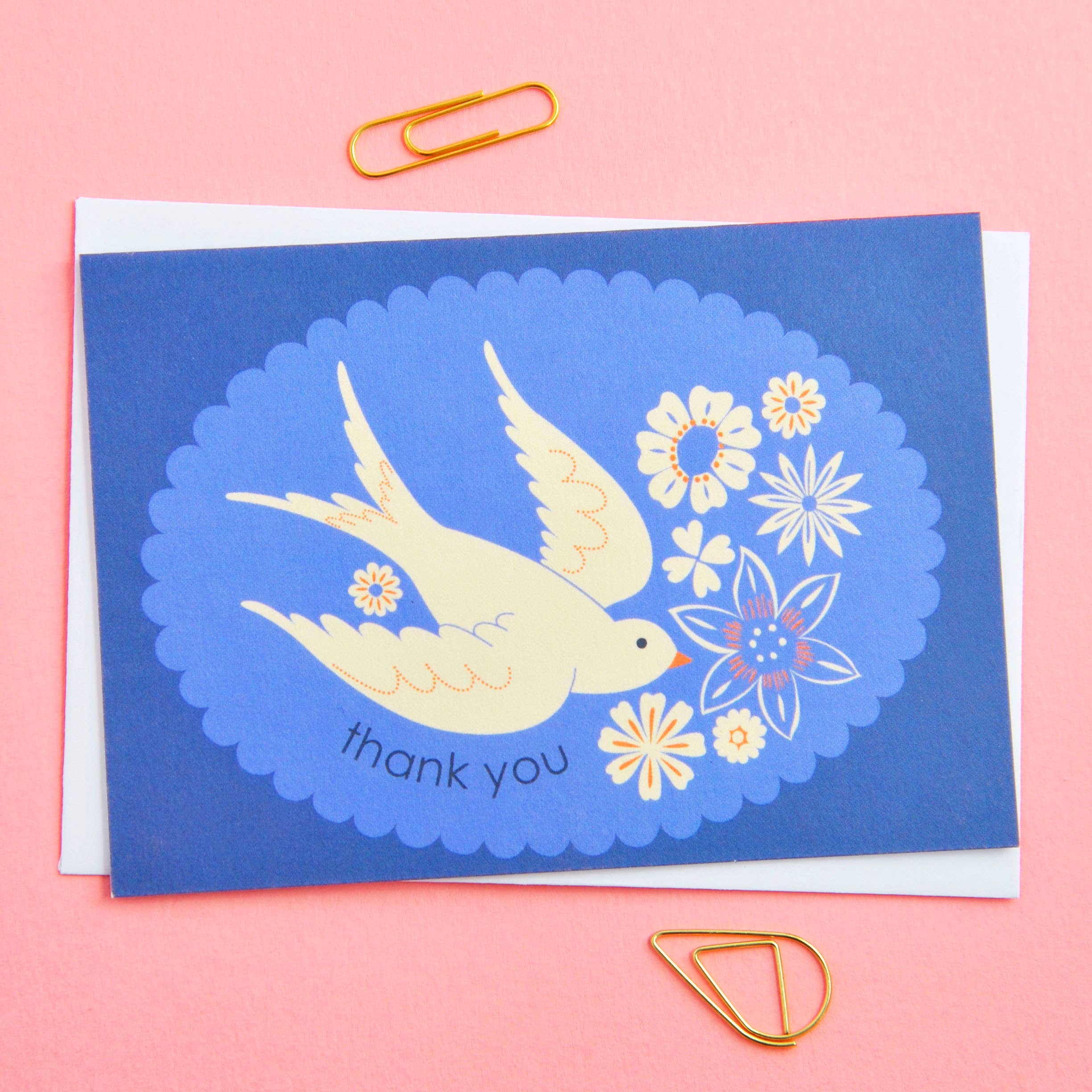 Birds & Borders Thank You Card Notecard set