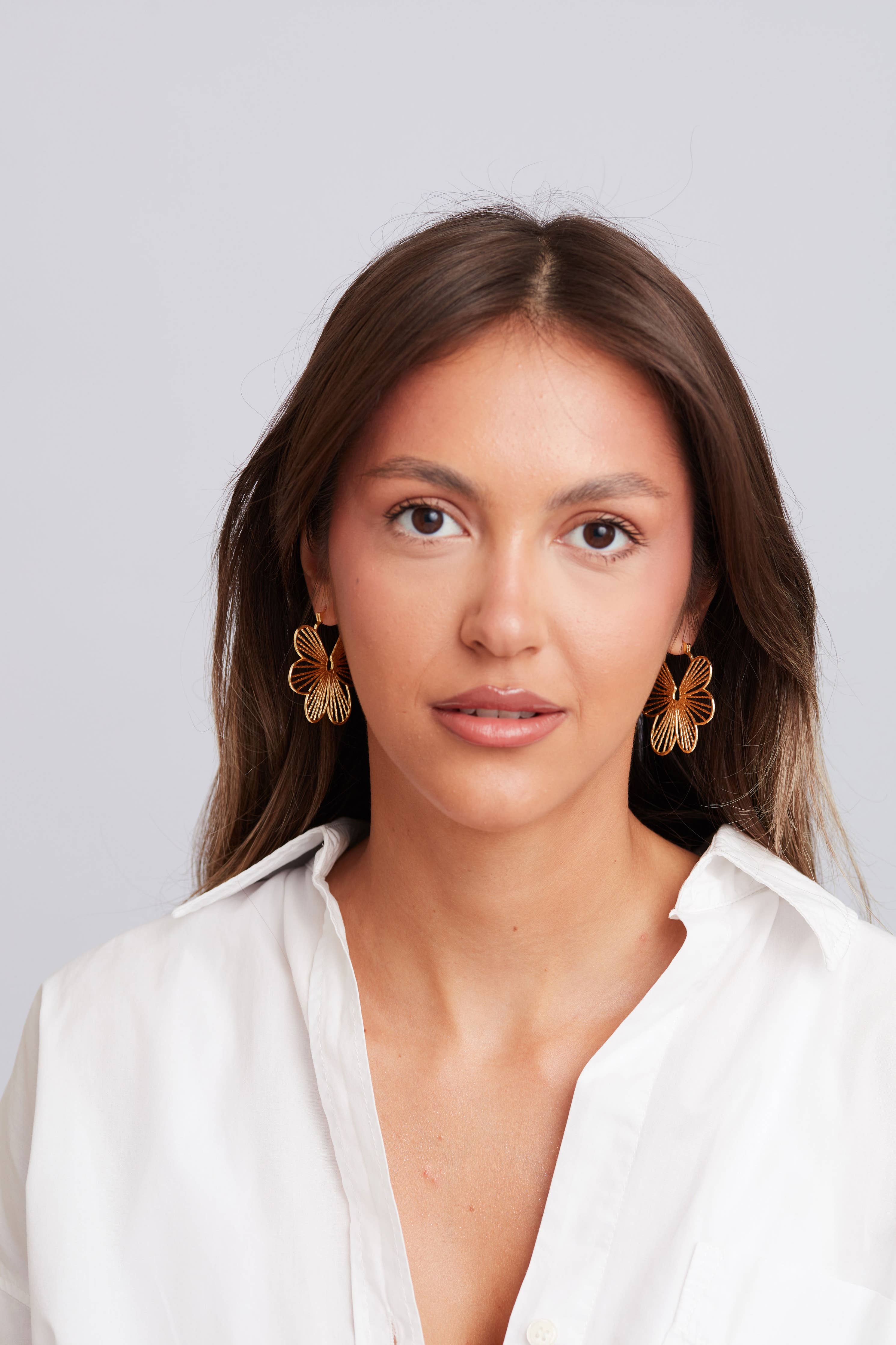 Papillon Boho Chic Earrings Gold Plated