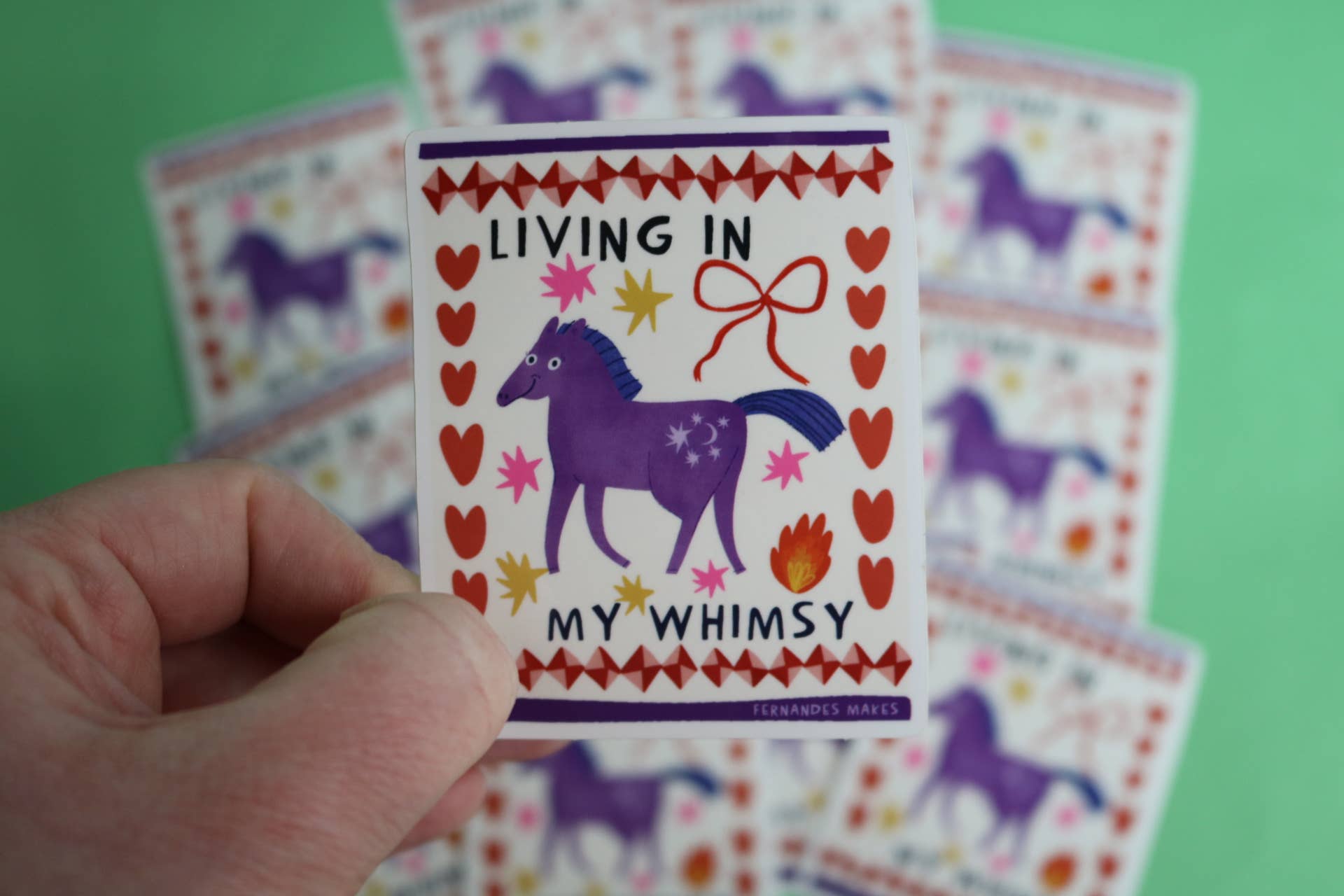 Living In My Whimsy Horse Glossy Vinyl Sticker