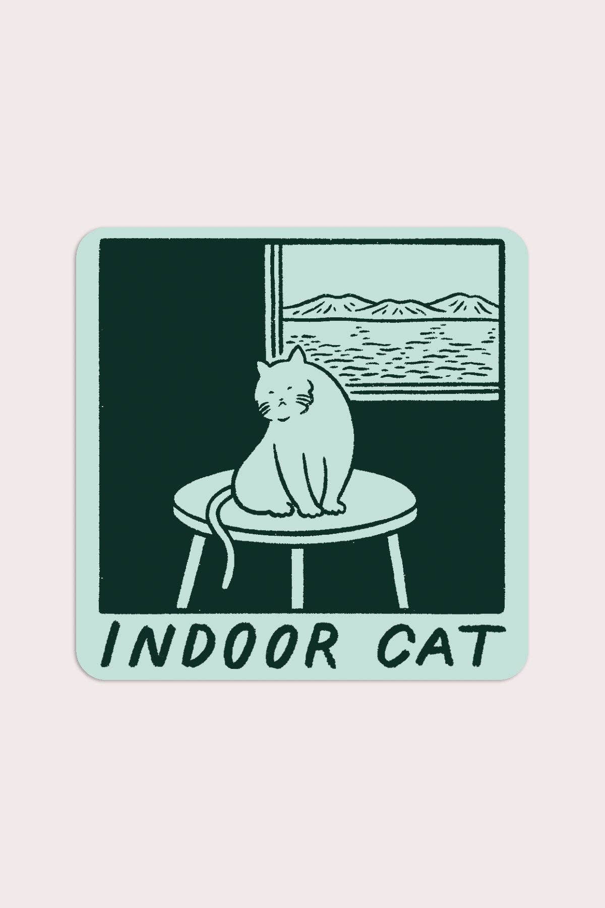 Indoor Cat Vinyl Sticker