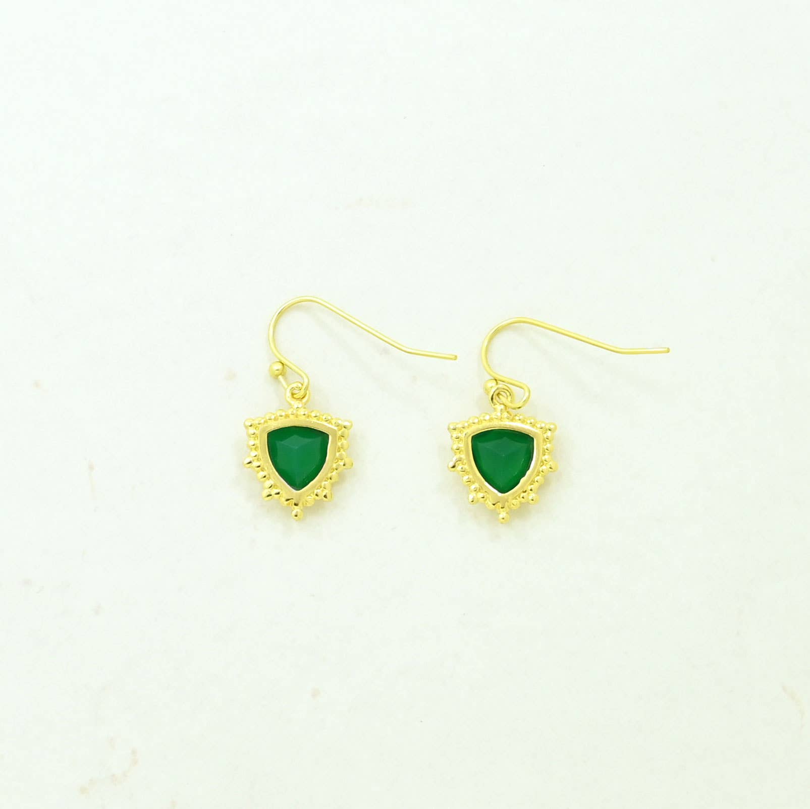 Eliana Earring Gold Plated - Green Onyx