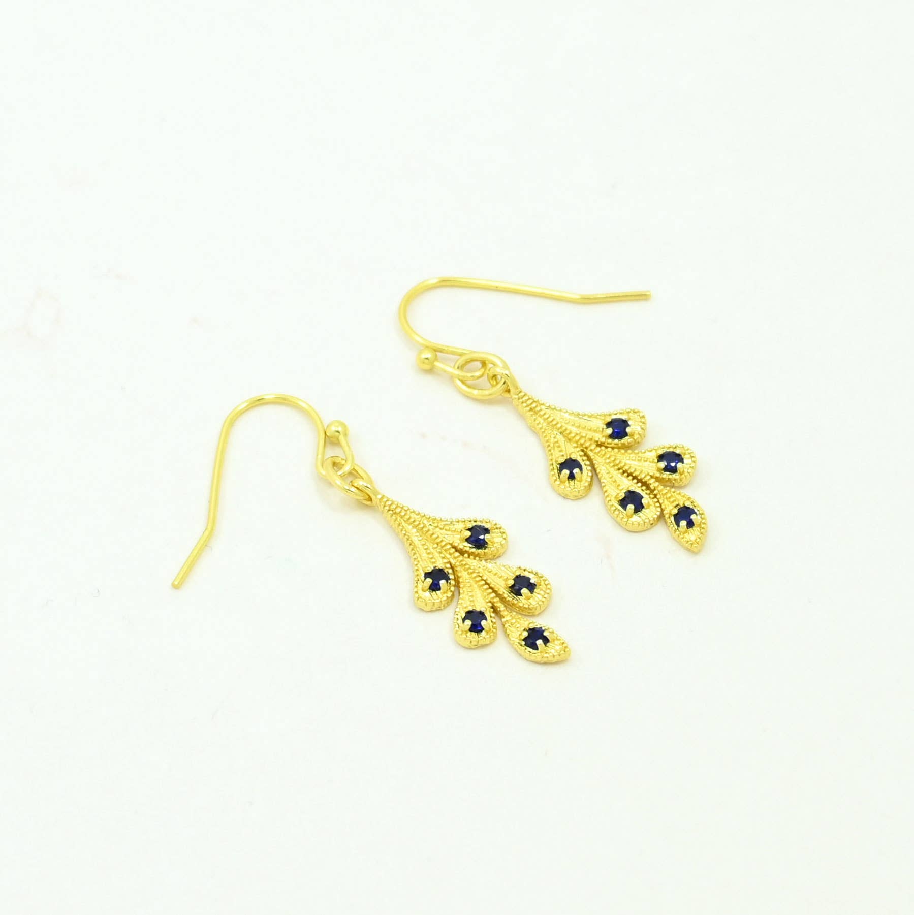 Kehlani Earring Gold Plated - Blue Sapphire