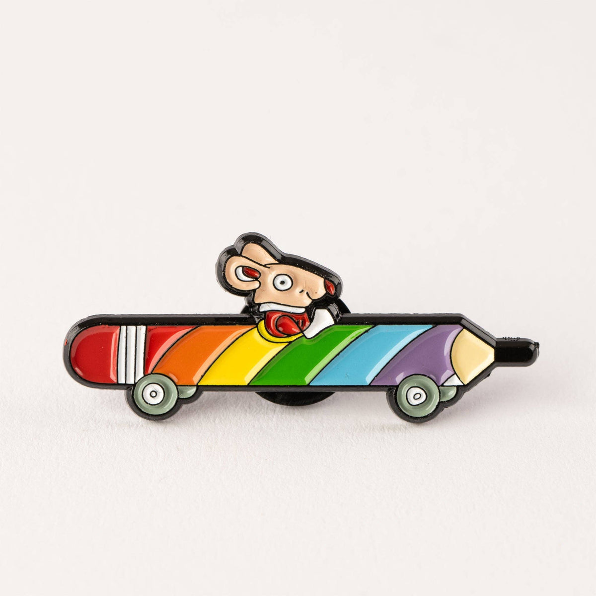 Richard Scarry Rainbow Pencilcar Pin Badge