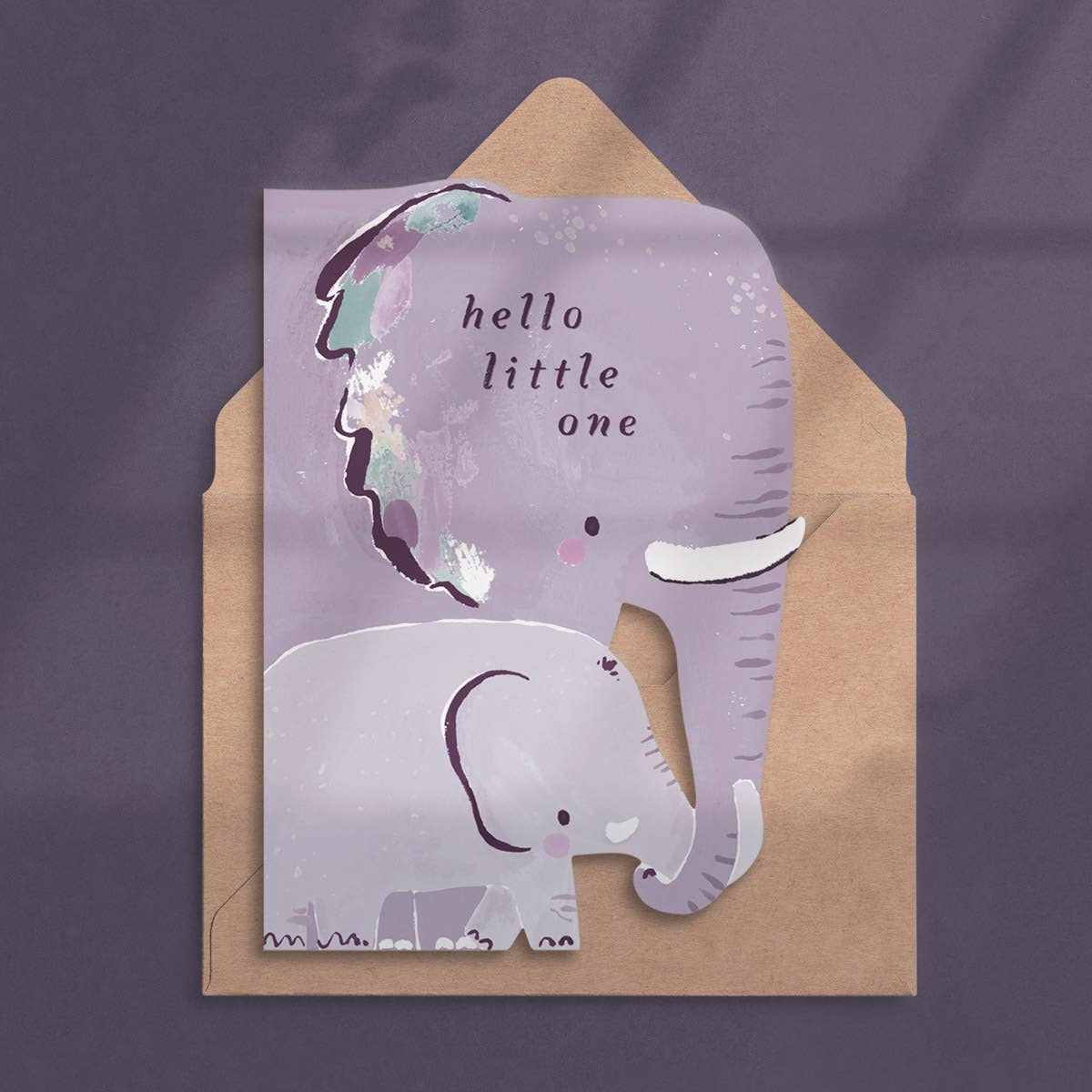 Elephant New Baby Die-Cut Card