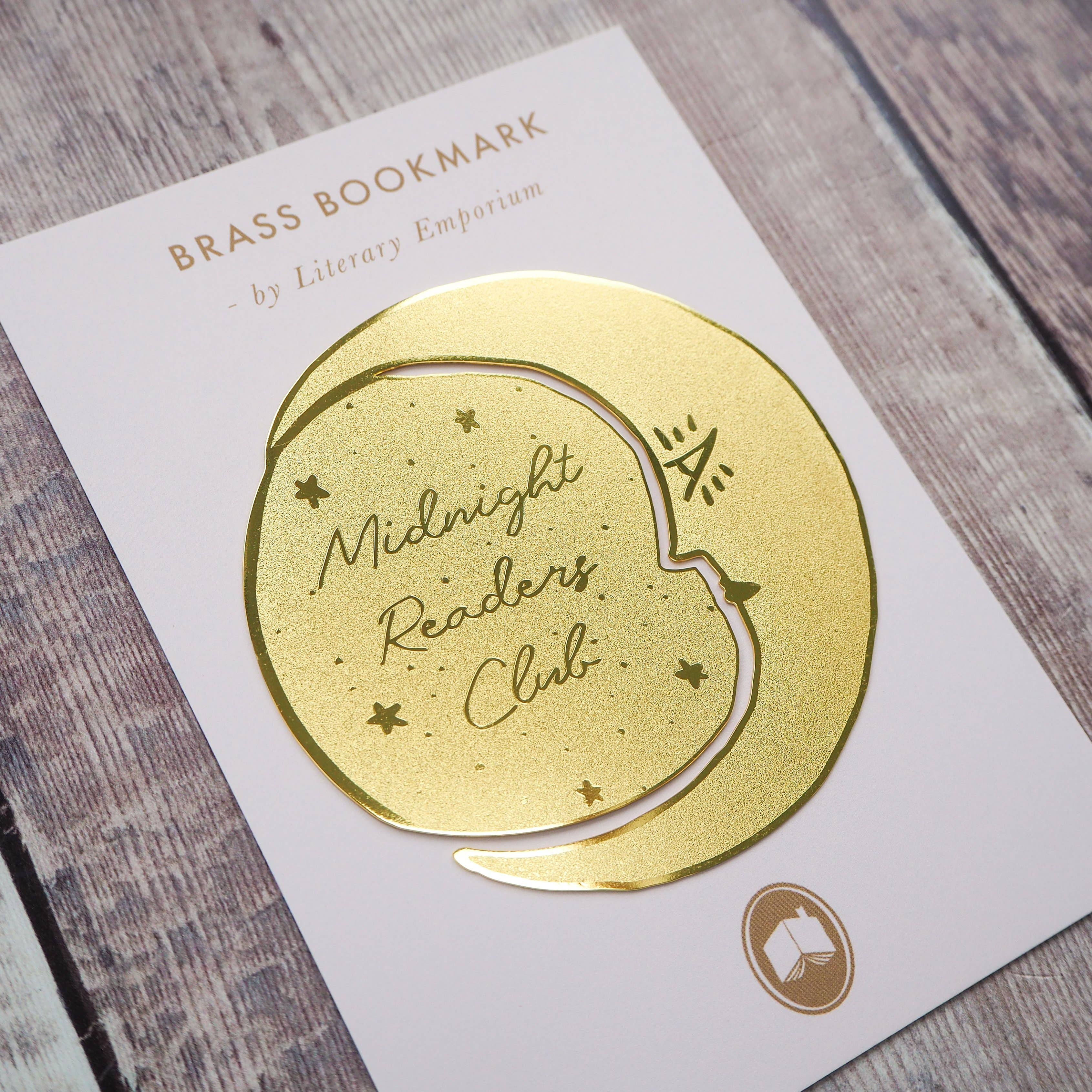 Midnight Readers Club Moon Brass Bookmark