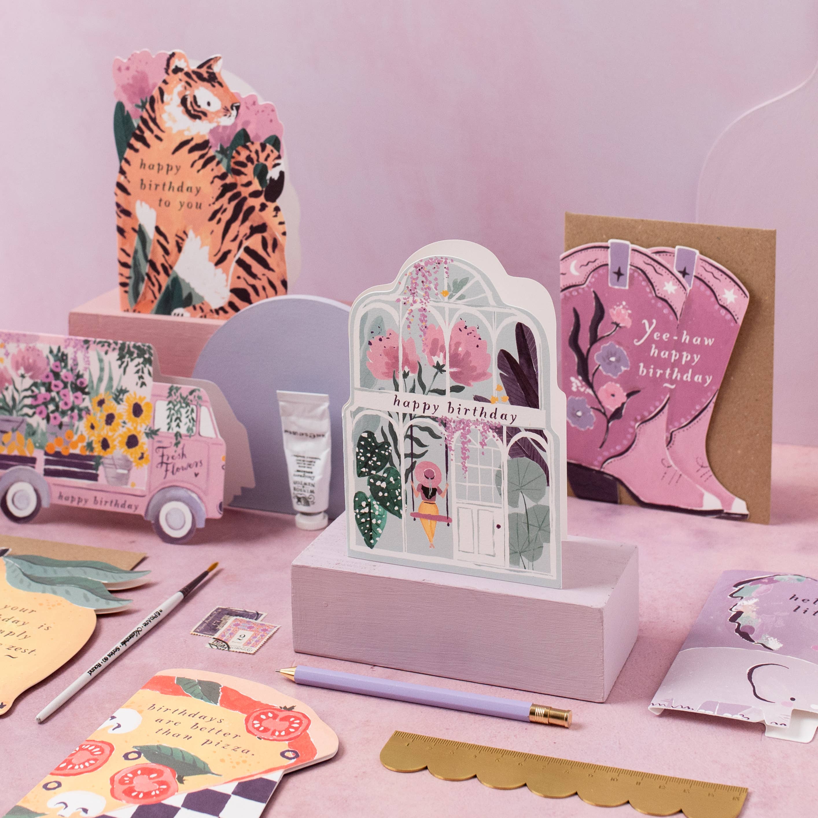 Greenhouse Birthday Die-Cut Card