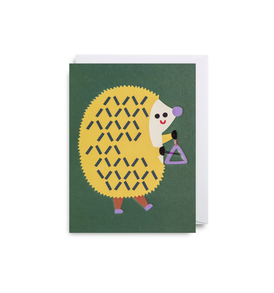 Triangle Hedgehog Illustration Mini Card