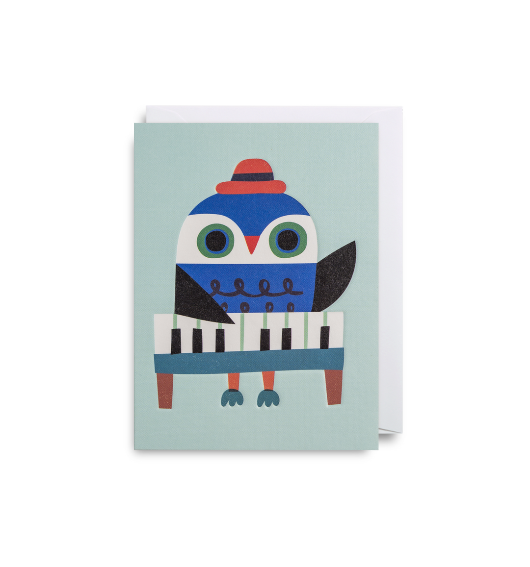 Piano Owl Mini Card