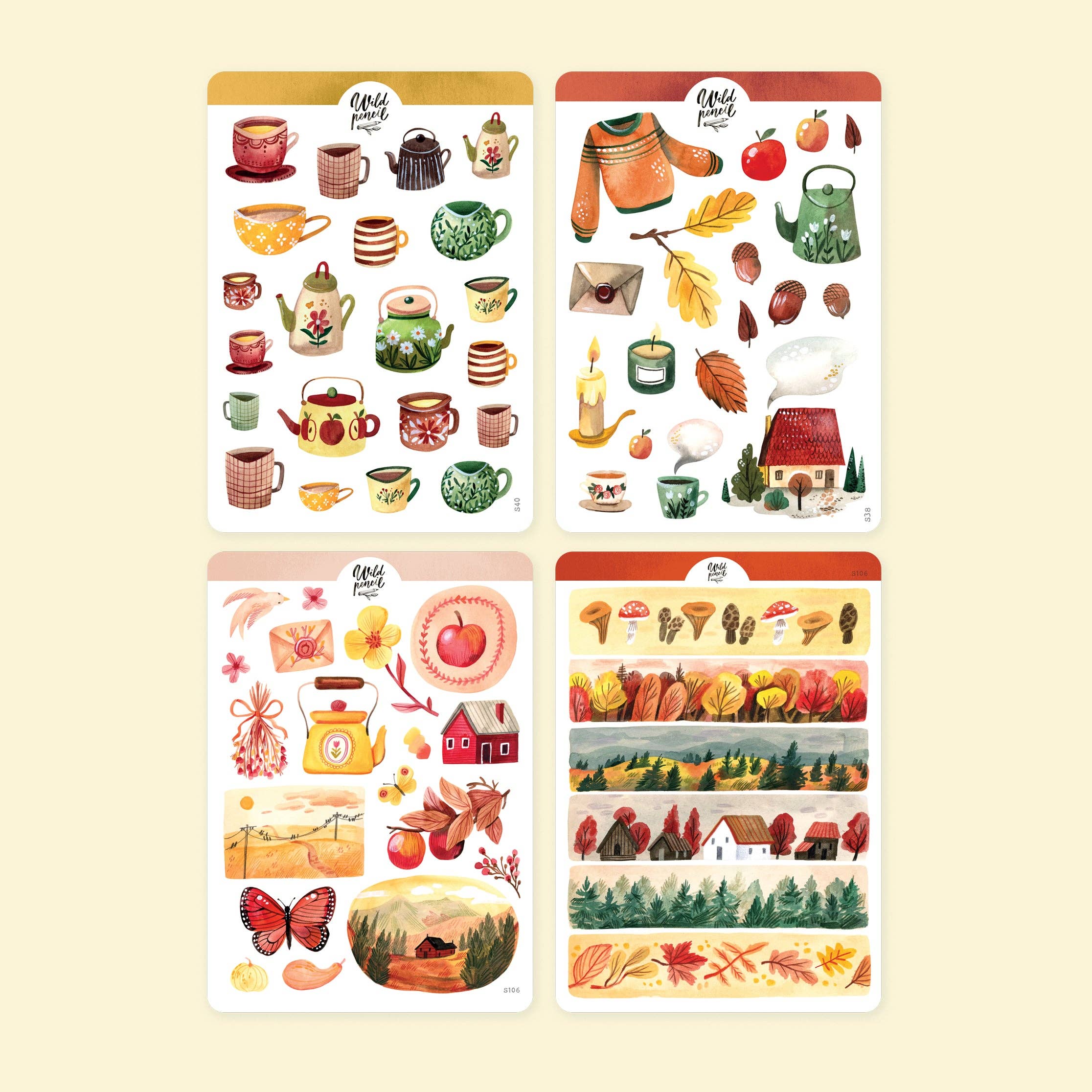Cosy Autumn Sticker Sheet Bundle