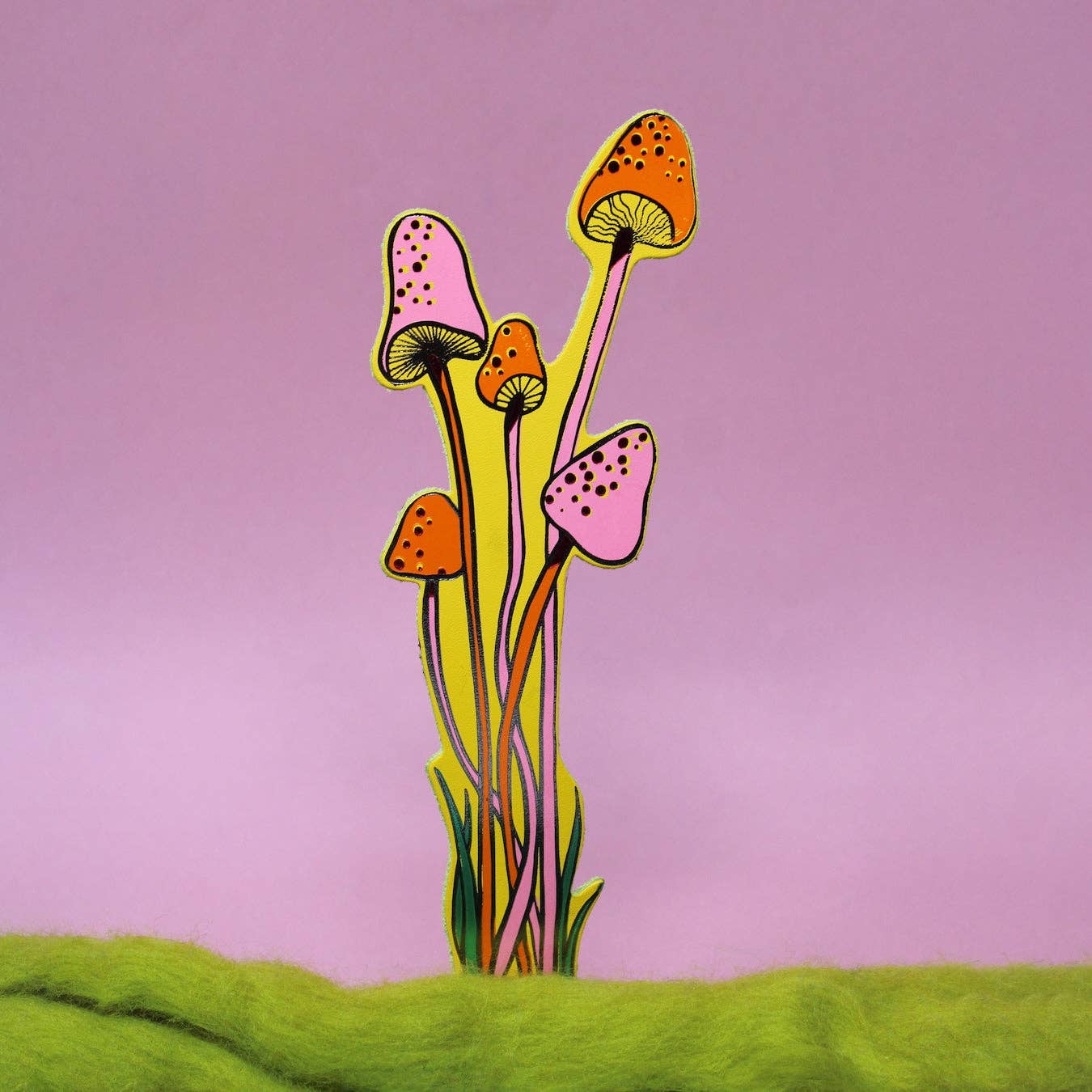 Mushroom Bookmark - Buttercup Yellow