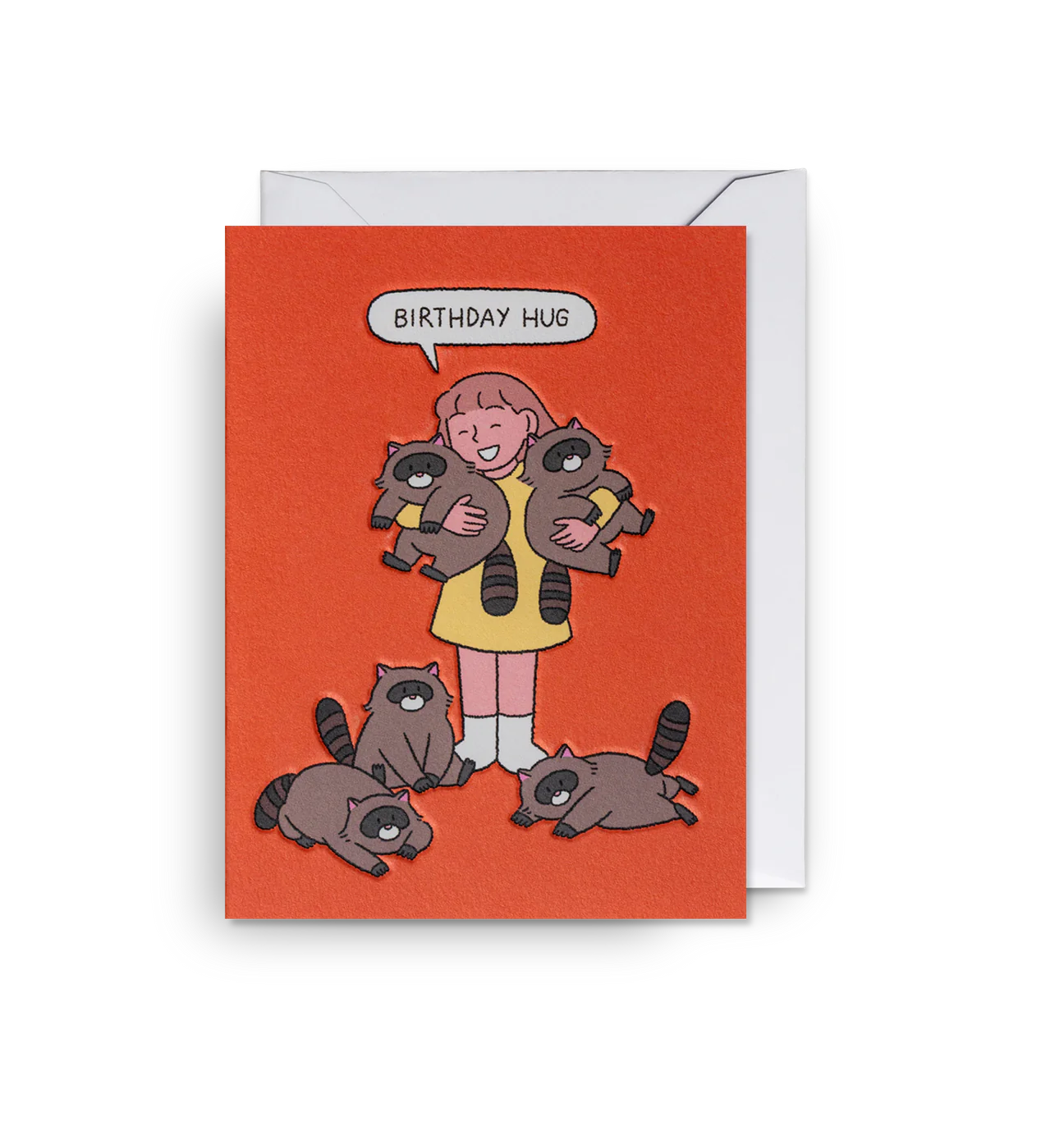 Birthday Hug Raccoons Mini Card