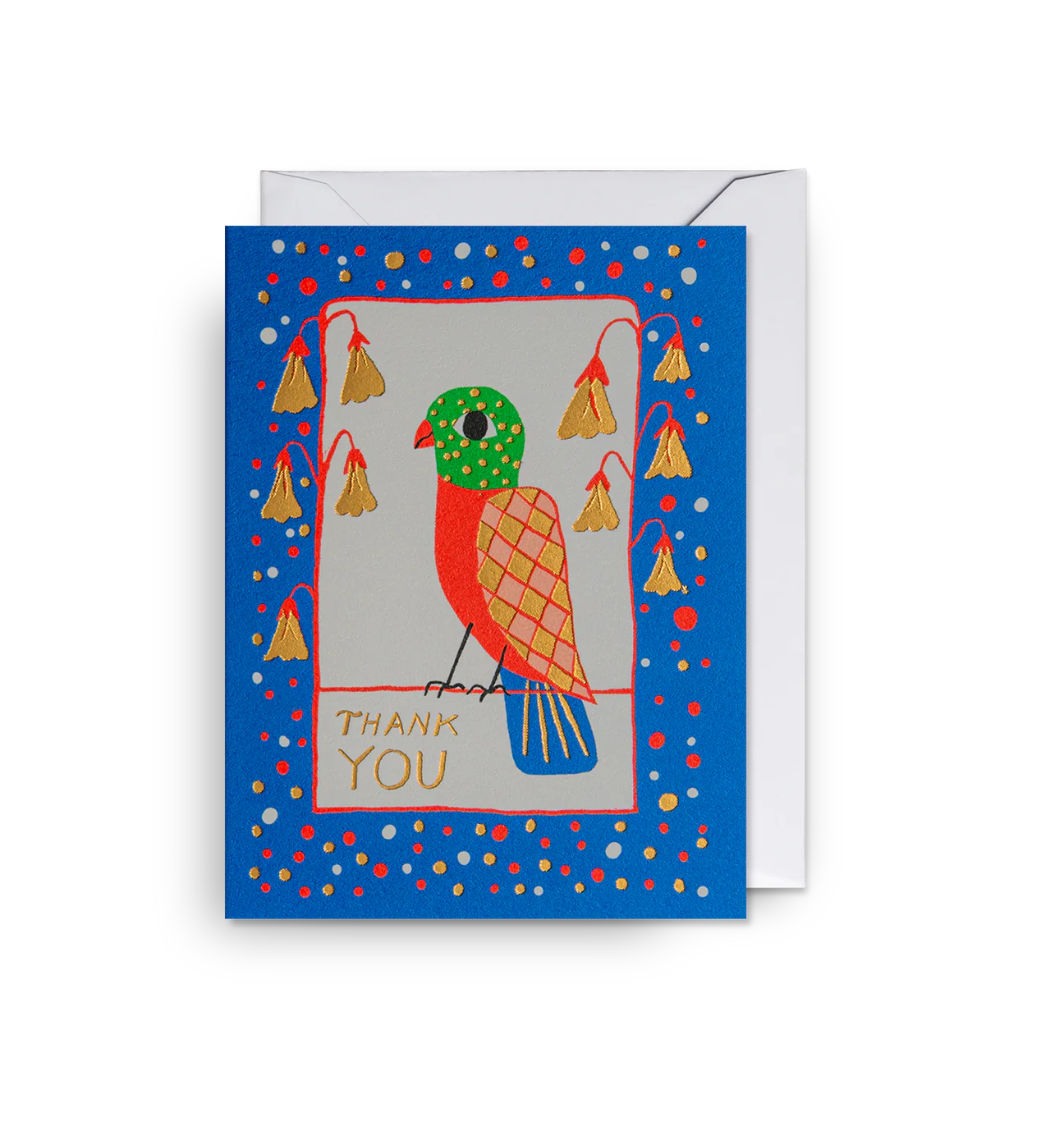 Folk Bird Thank You Mini Card