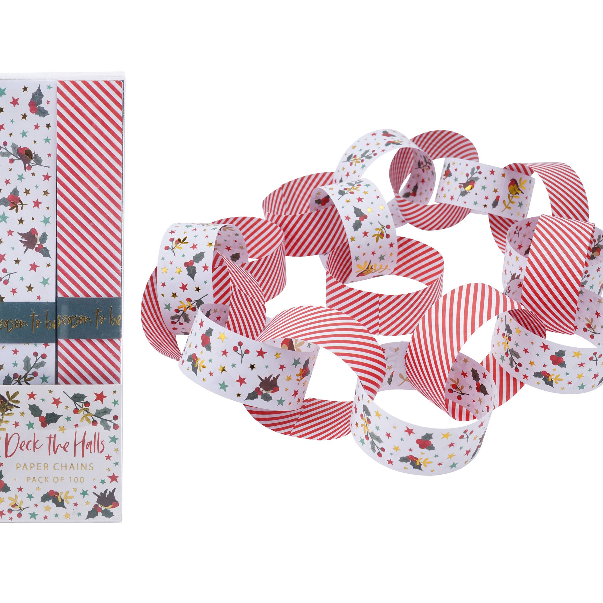 Christmas Deck The Halls Pack of 100 Paper Chains
