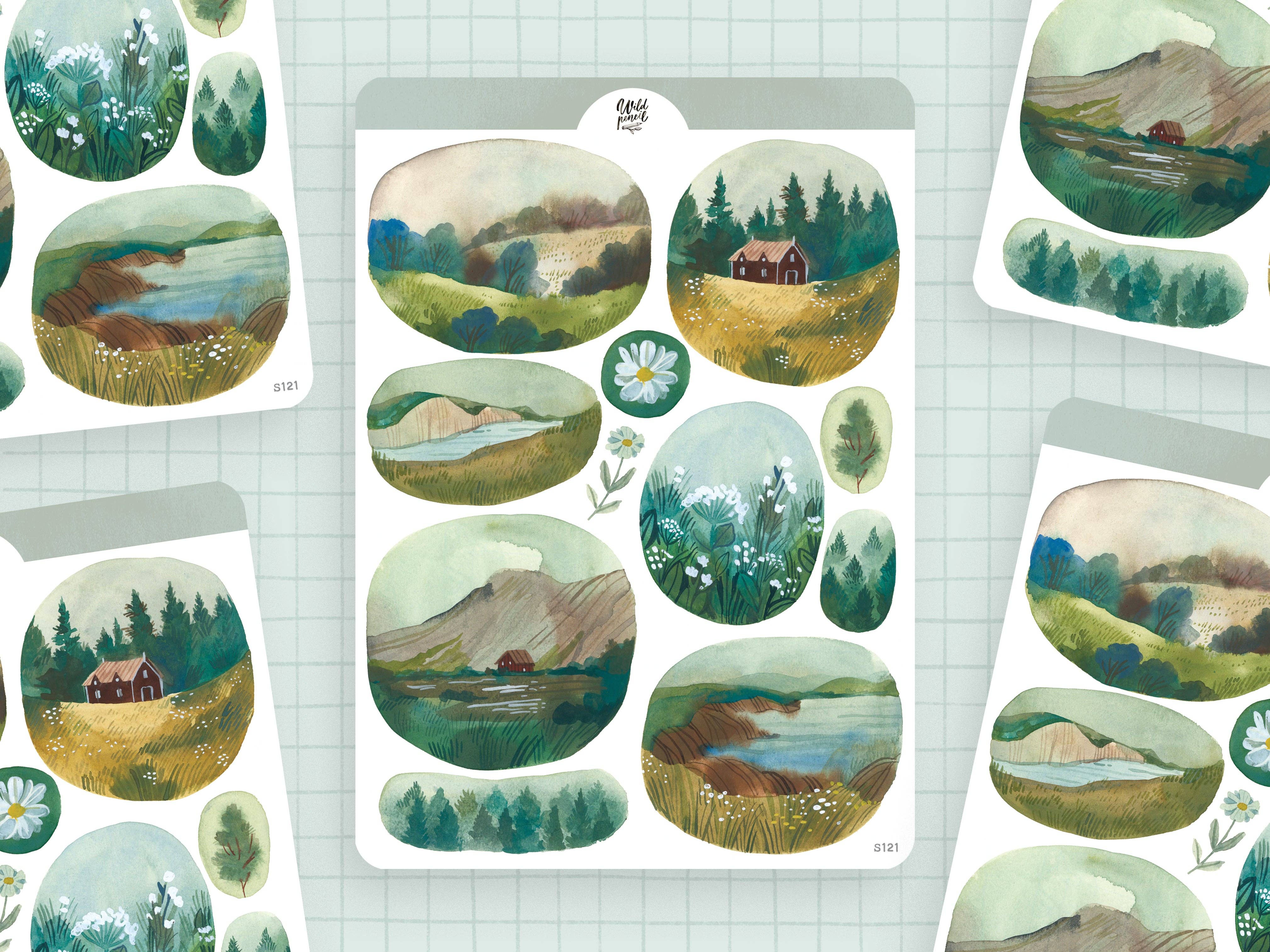 Scottish Landscape Sticker Sheet