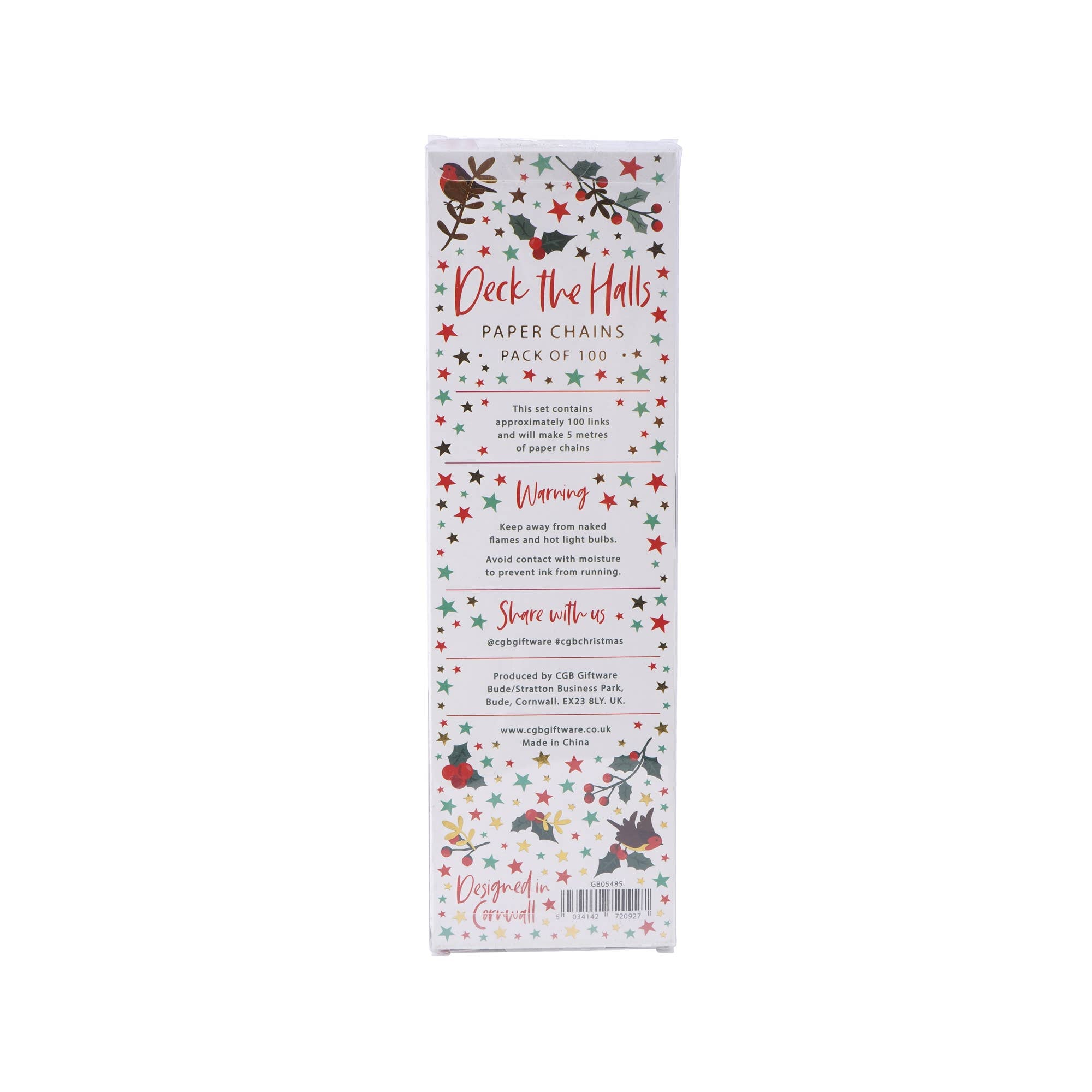Christmas Deck The Halls Pack of 100 Paper Chains