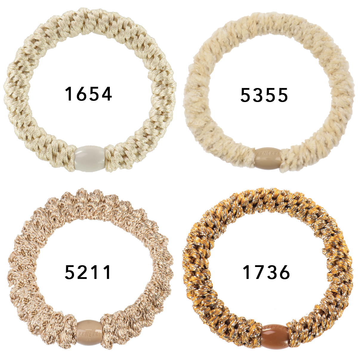 Set Of 4 Shades Of Cream Kknekki Hair Ties