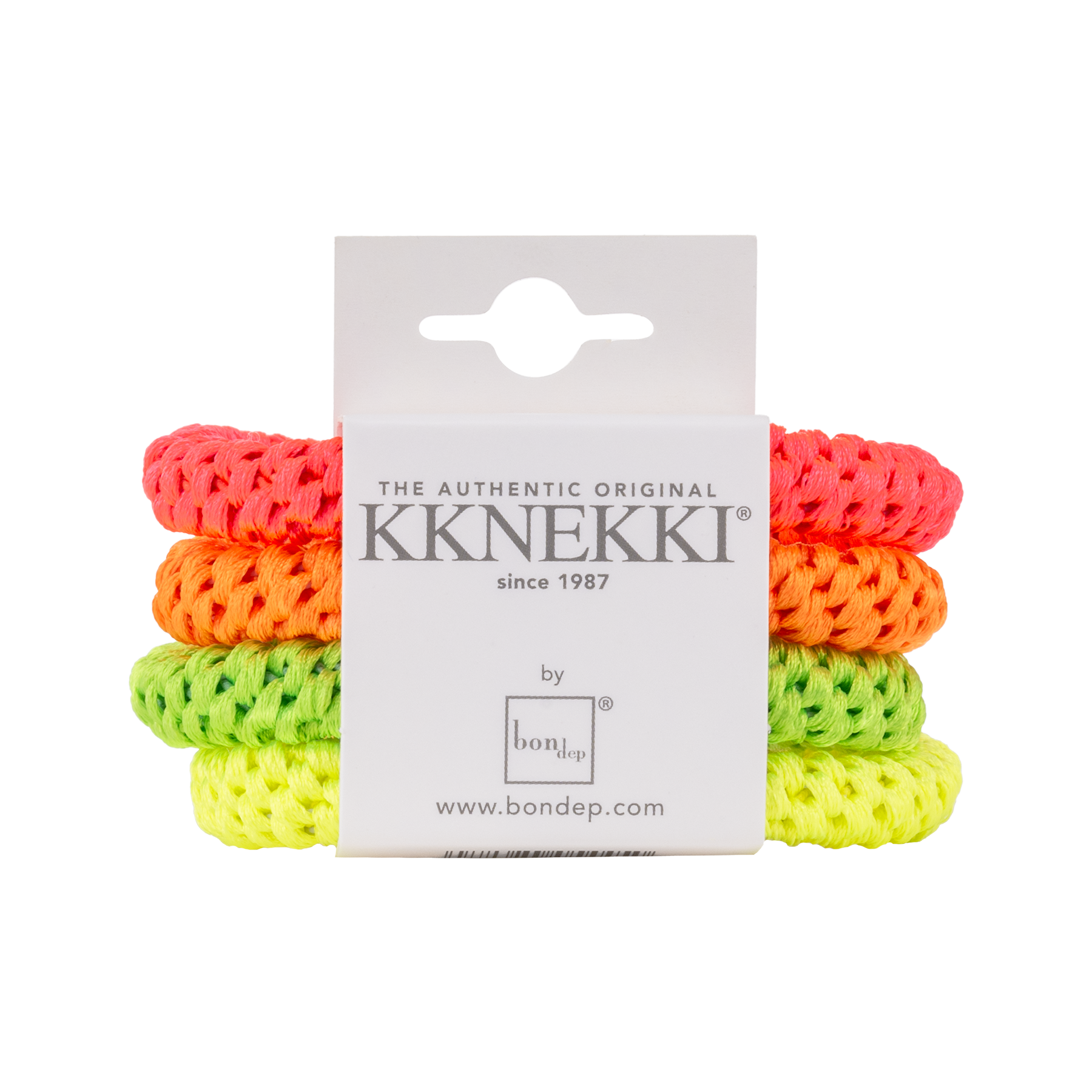 Set Of 4 Neon Kknekki Hair Ties