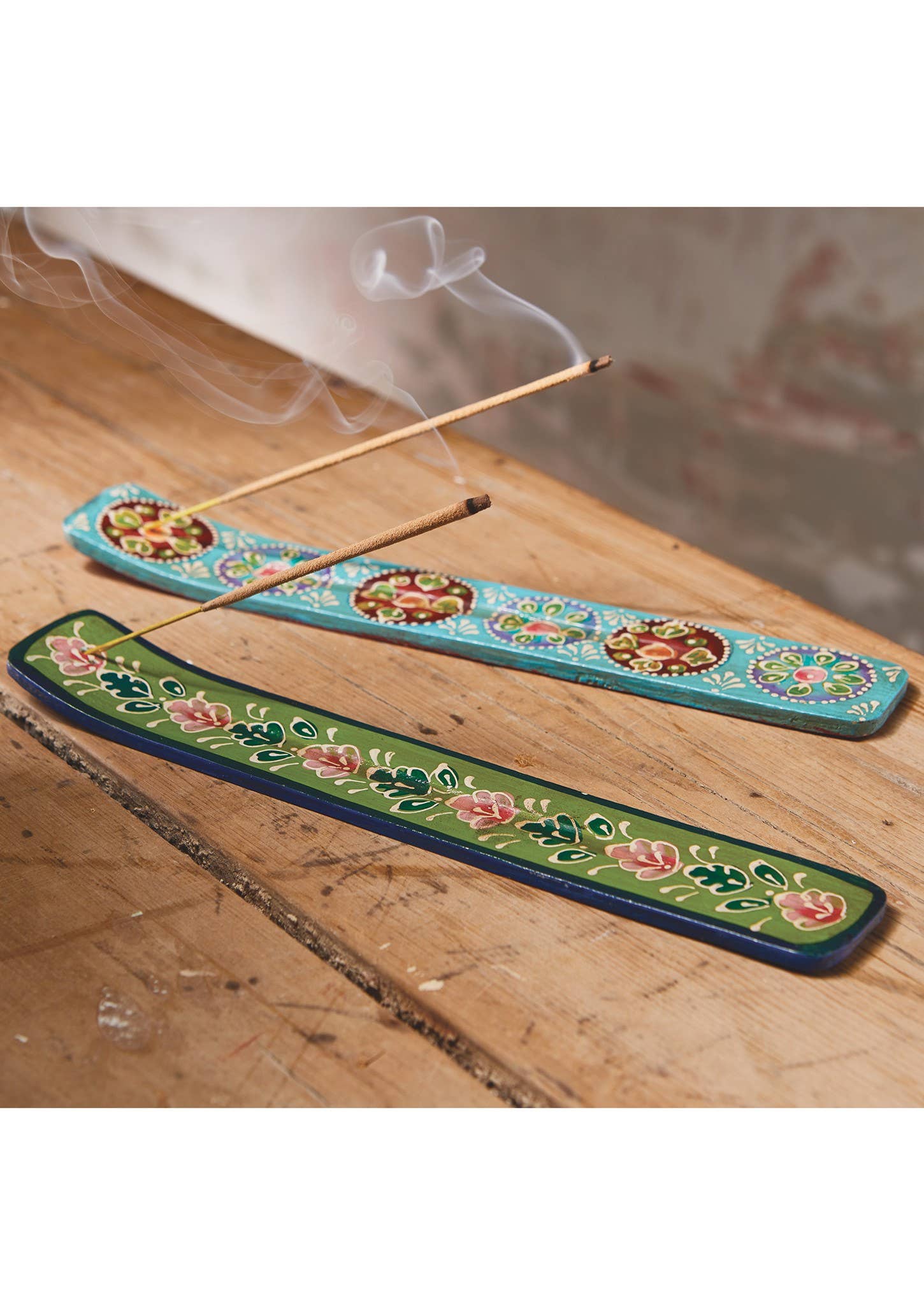 Hand Painted Wooden Incense Holder