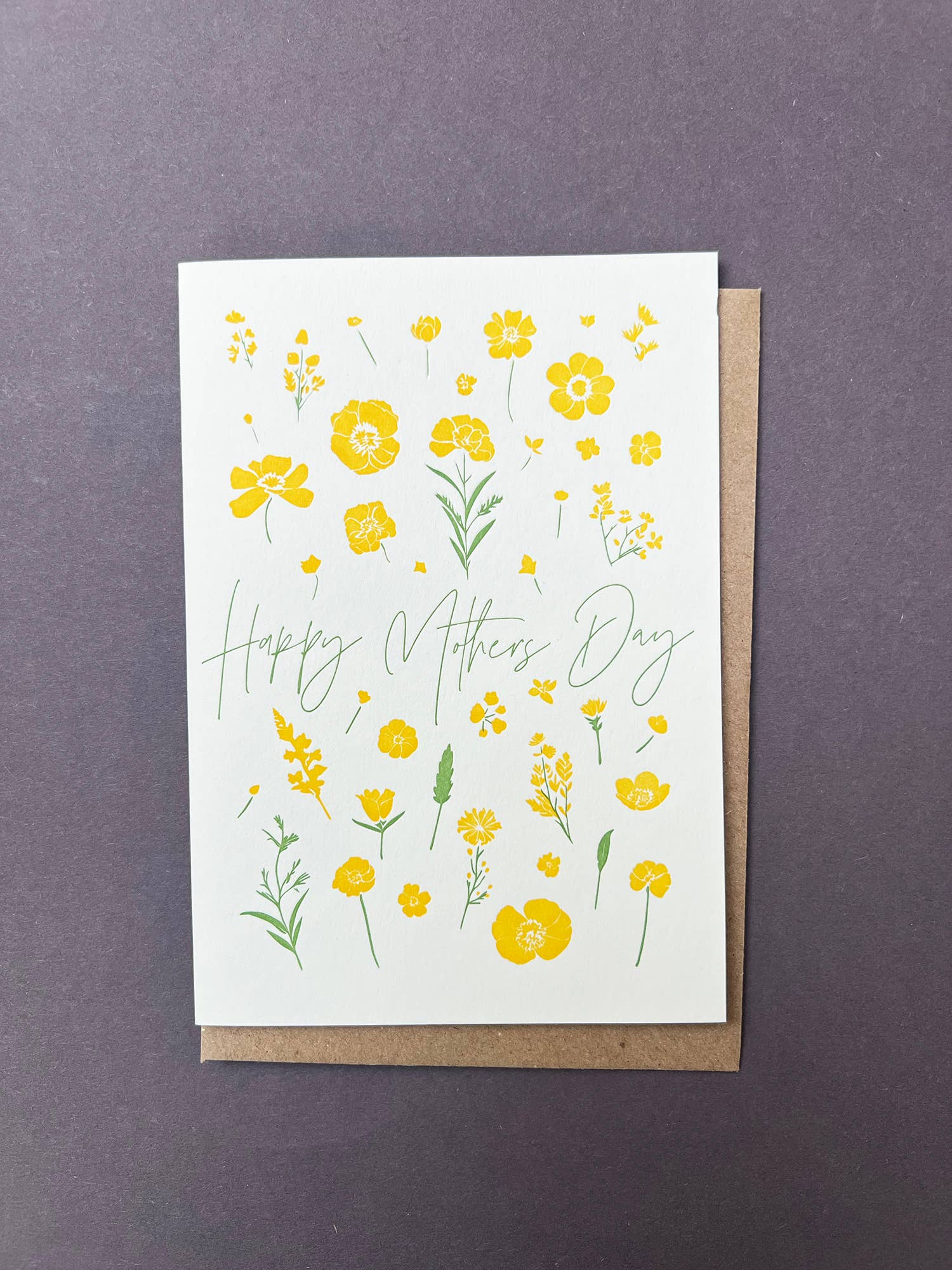 Flower Letterpress Mothers Day Card