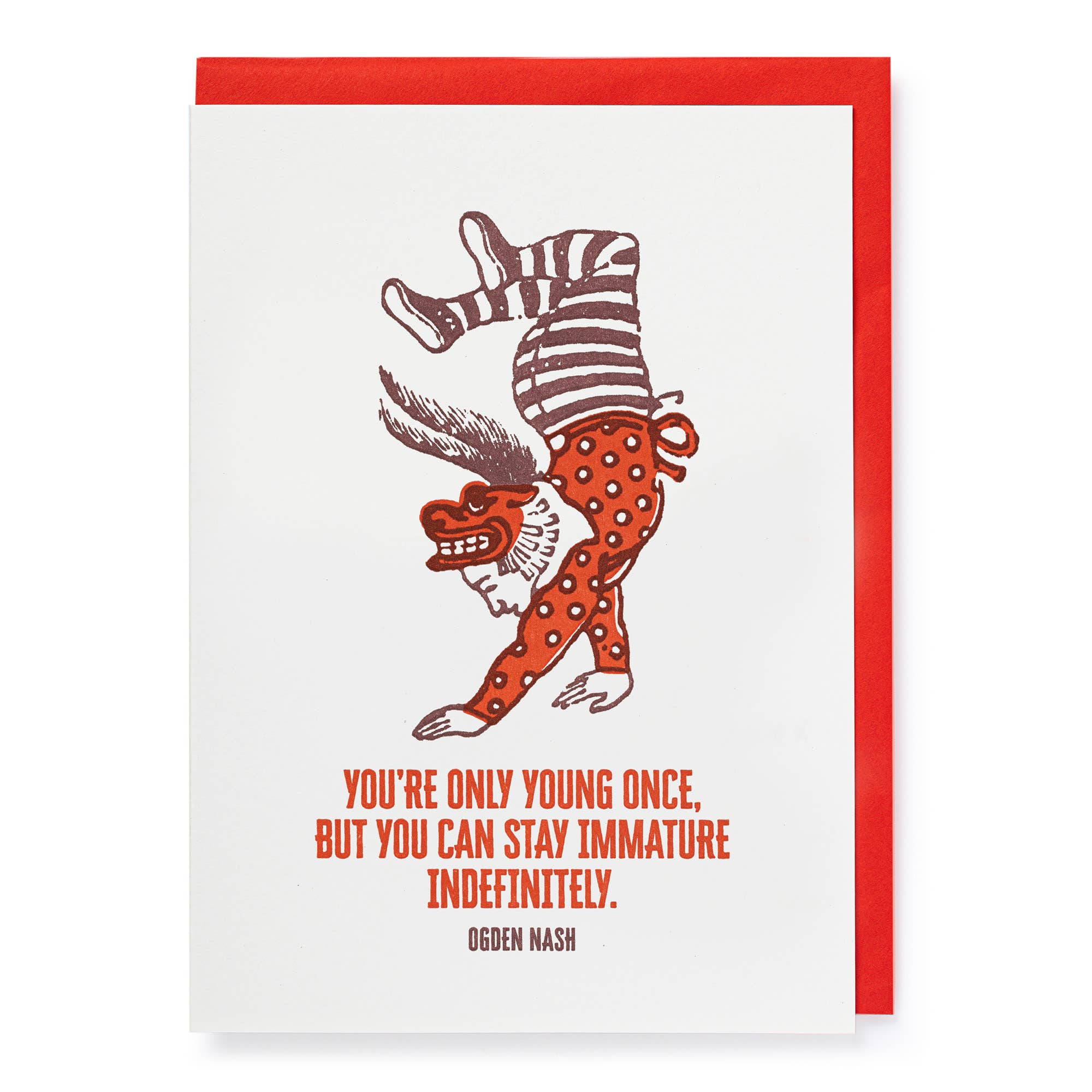 You're Only Young Once Letterpress Card