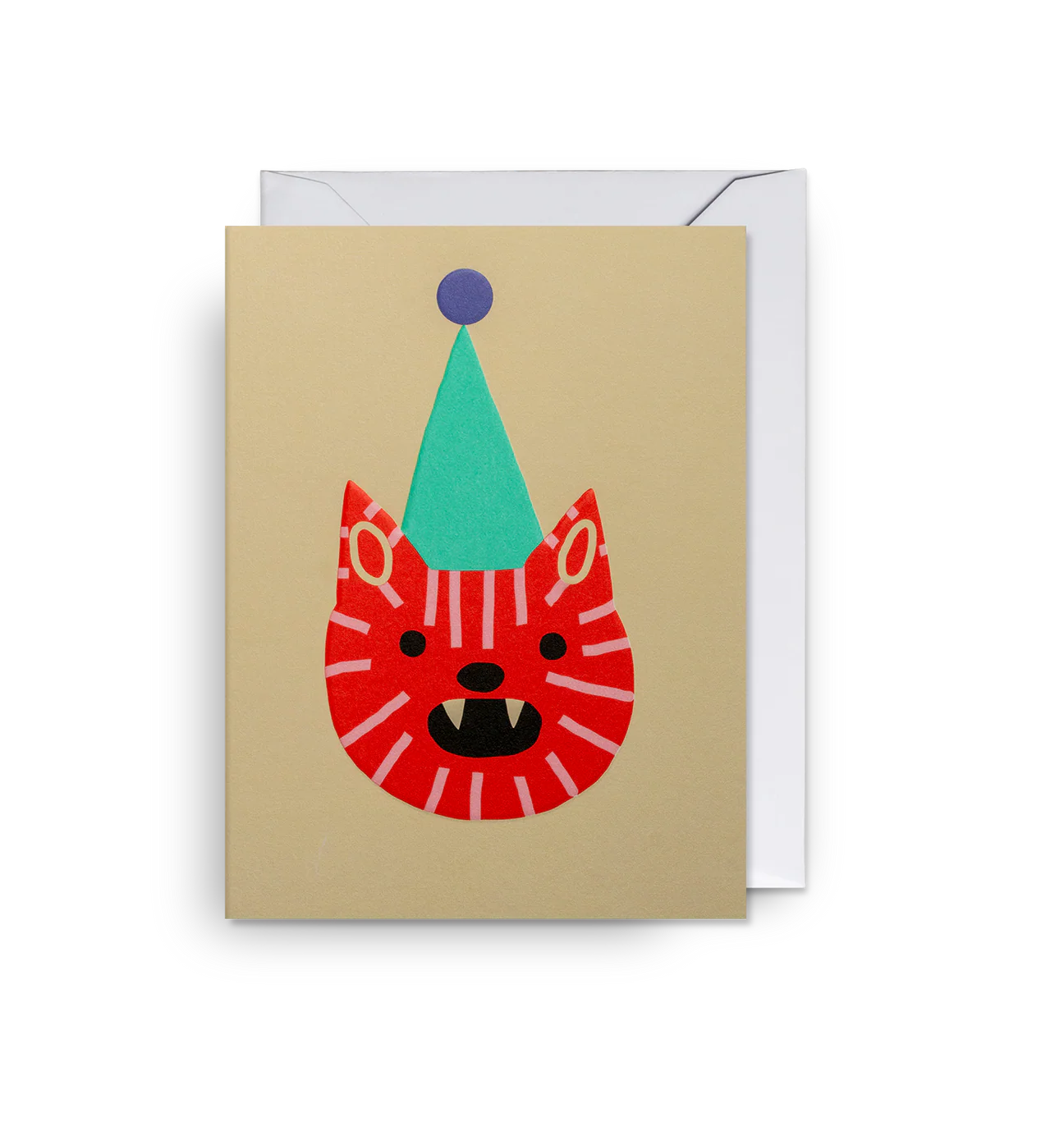 Party Hat Tiger Mini Birthday Card