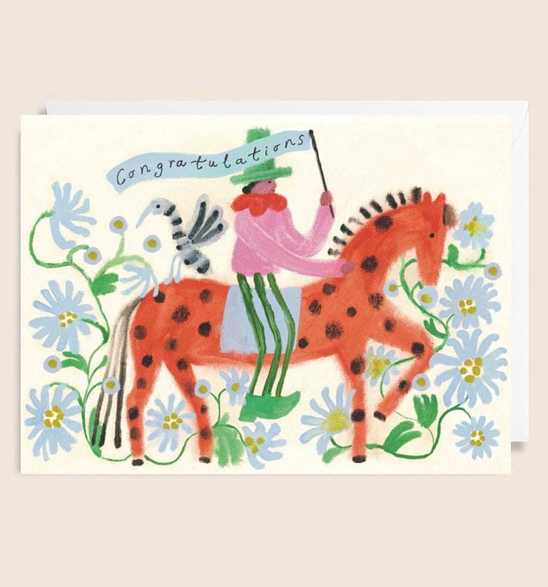 Folk Rider Congratulations Card