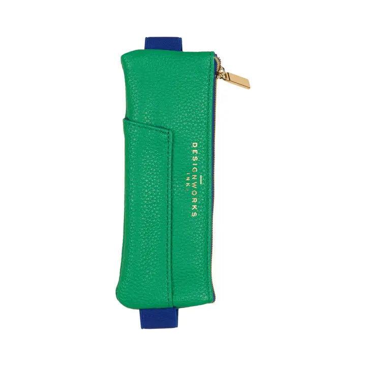 Pen Pouch - Bright Green & Navy