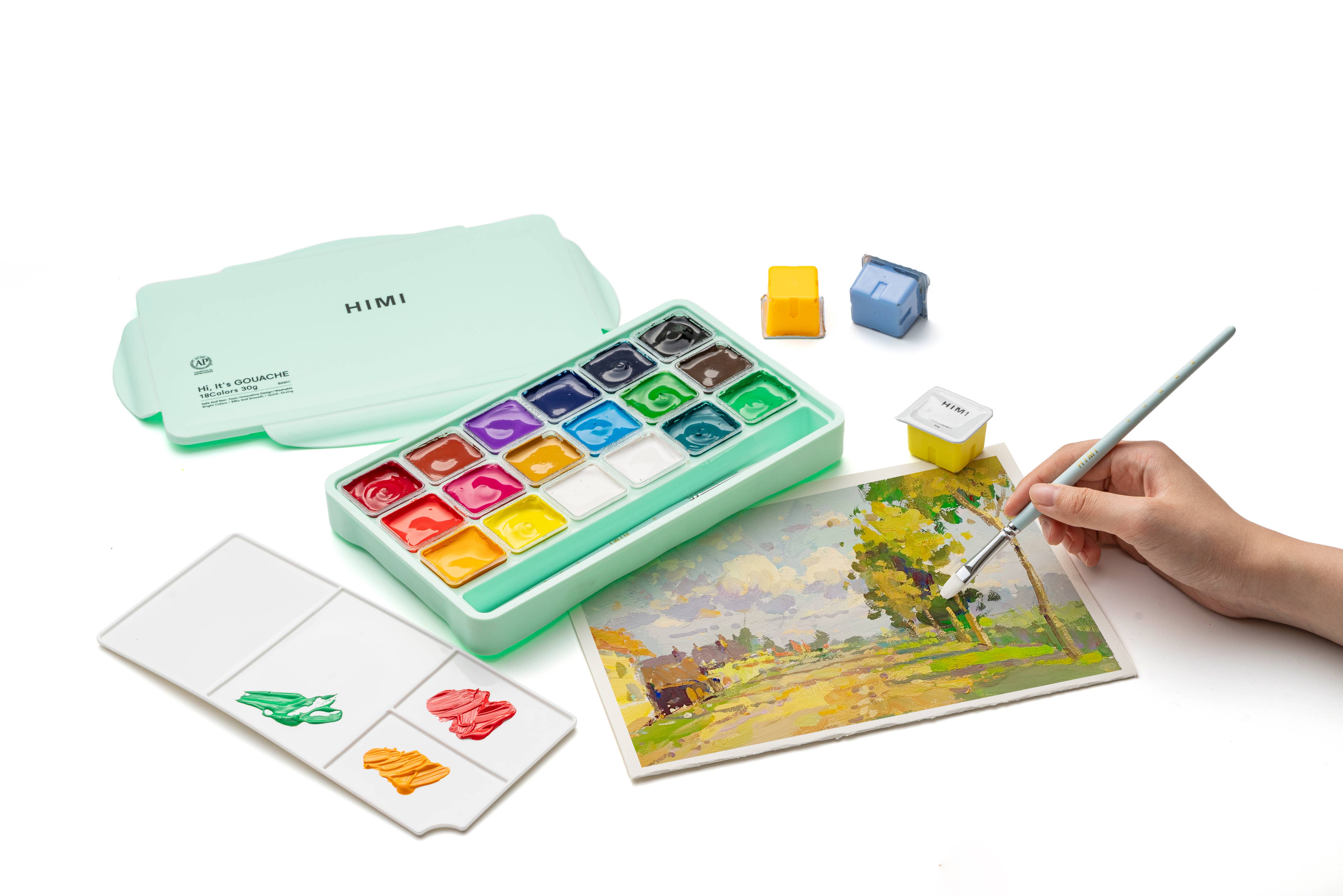 Jelly Cup Gouache Paint Set (18 Colours)