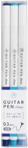Set Of 3 Blue Guitar Pens