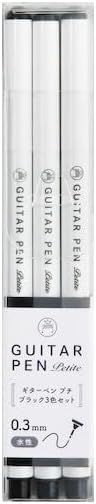 Set Of 3 Black Guitar Pens
