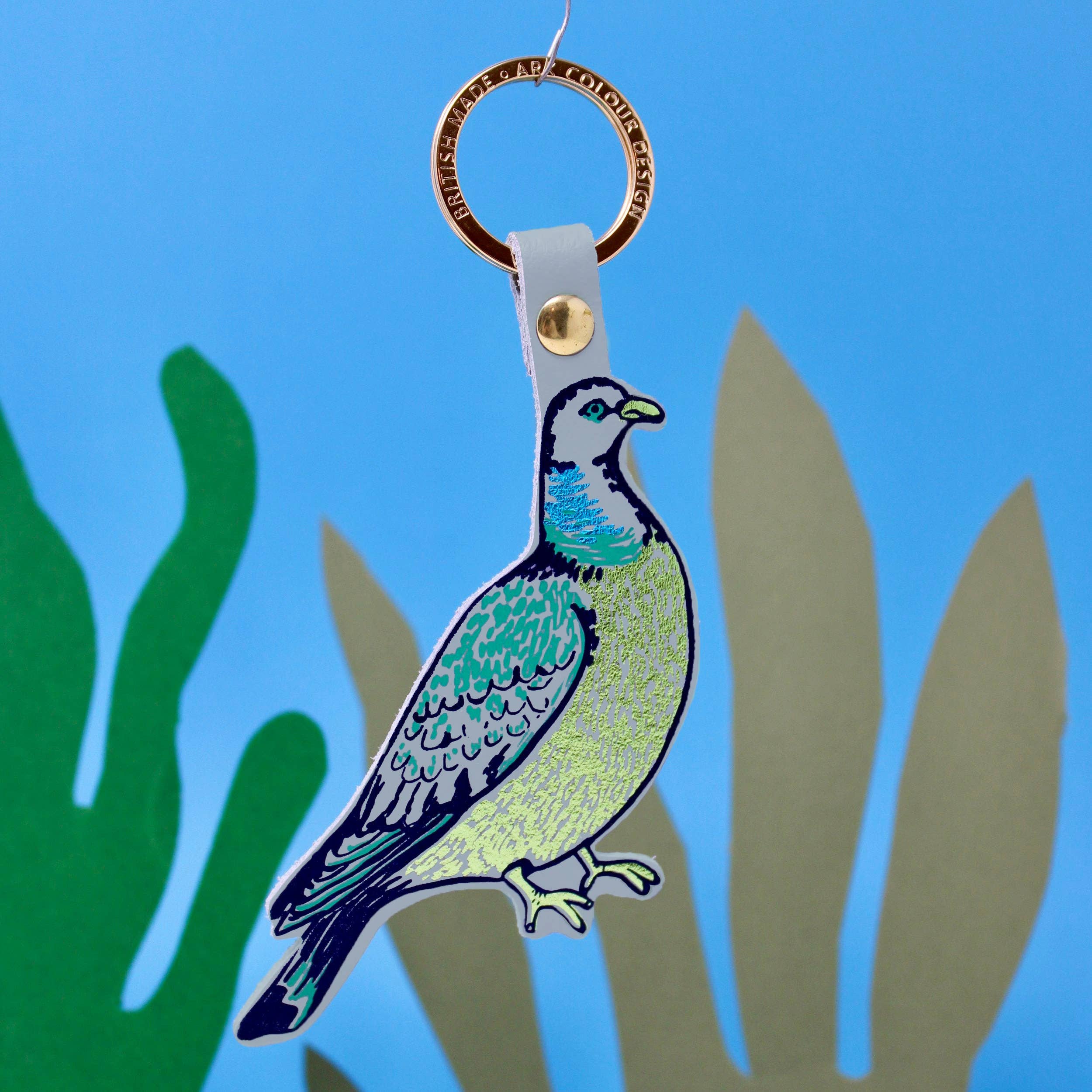 Feral Pigeon Key Fob - Lilac Grey