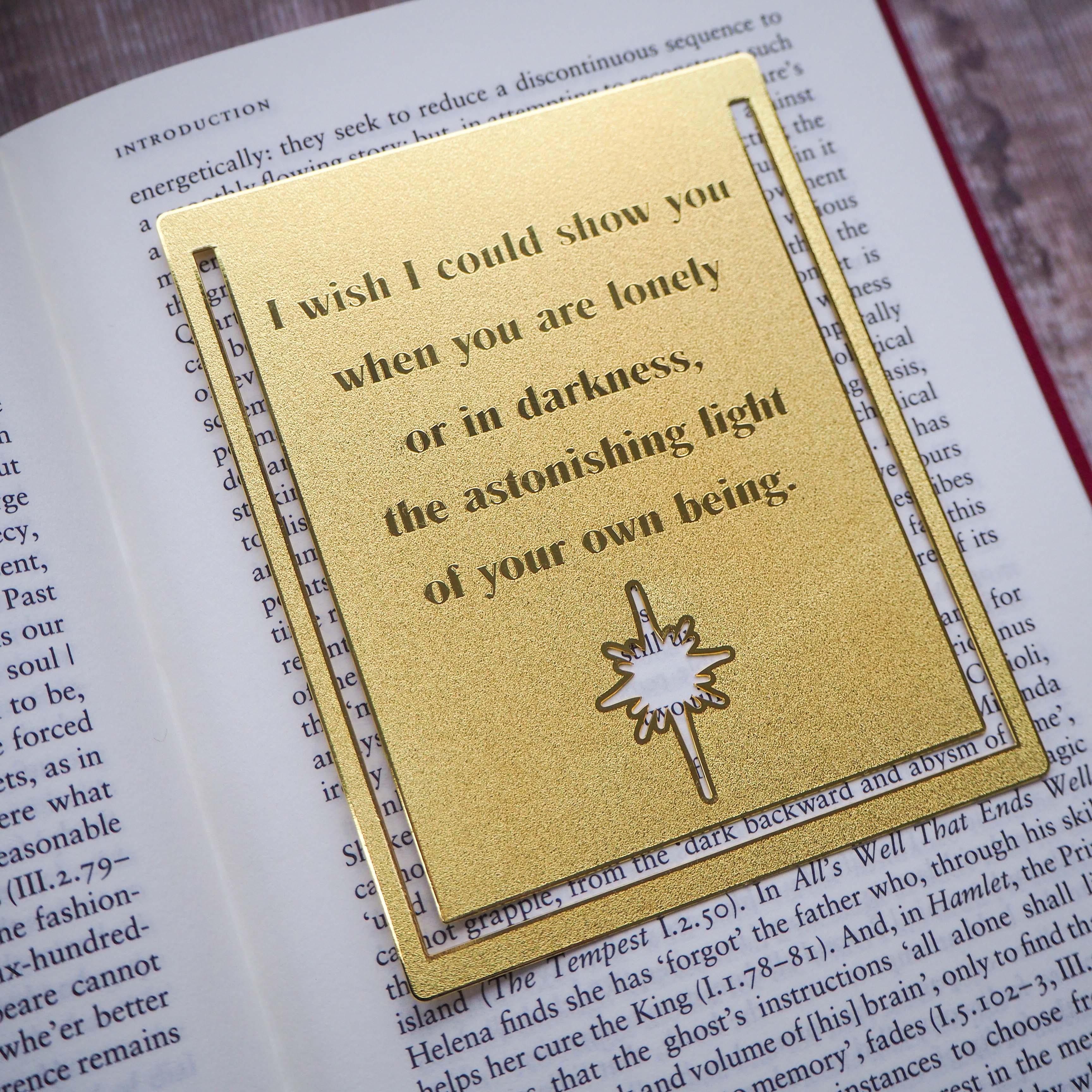 Hafiz of Shiraz Quote Brass Bookmark 'I Wish . .'
