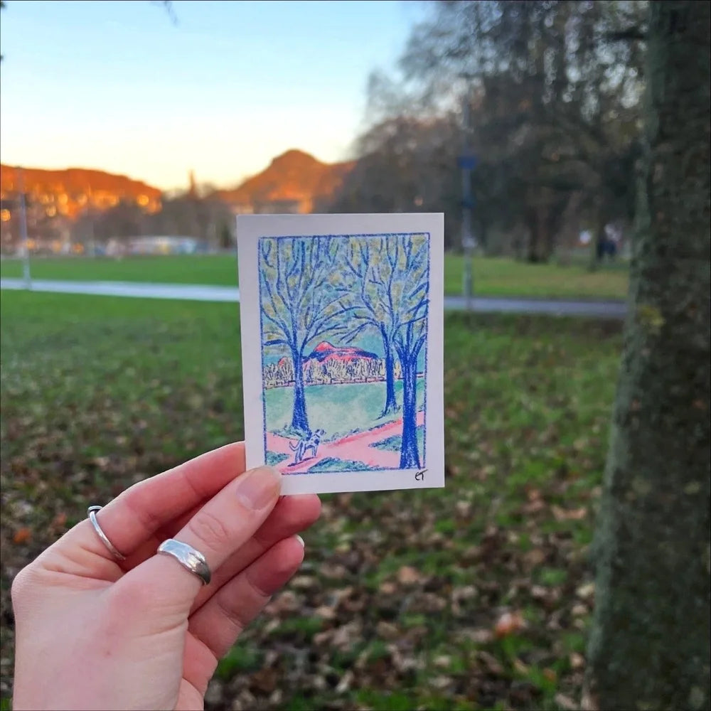 Morning Walks Mini Riso Print