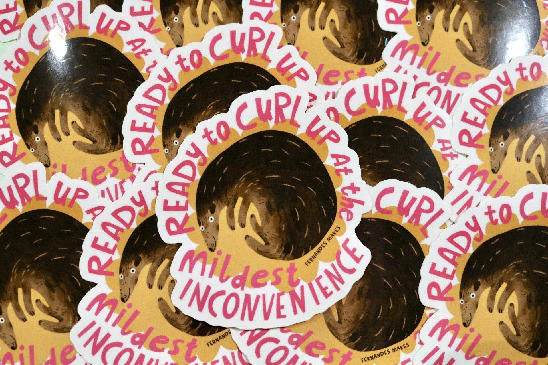 Curl Up Inconvenience Sticker