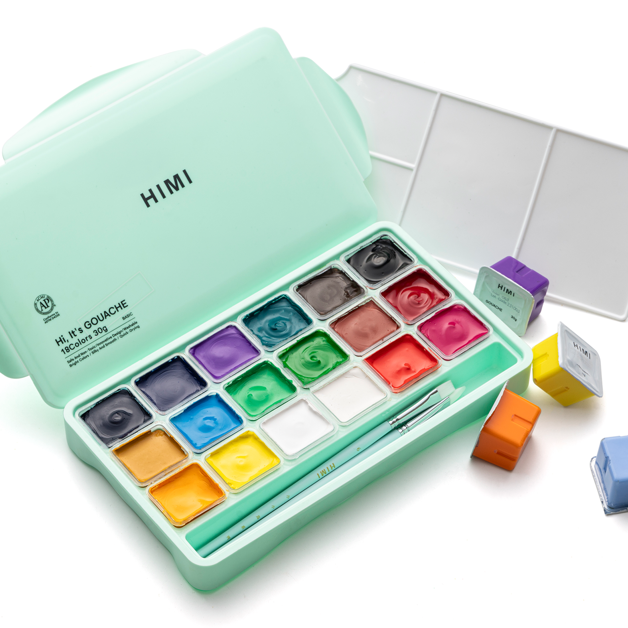 Jelly Cup Gouache Paint Set (18 Colours)