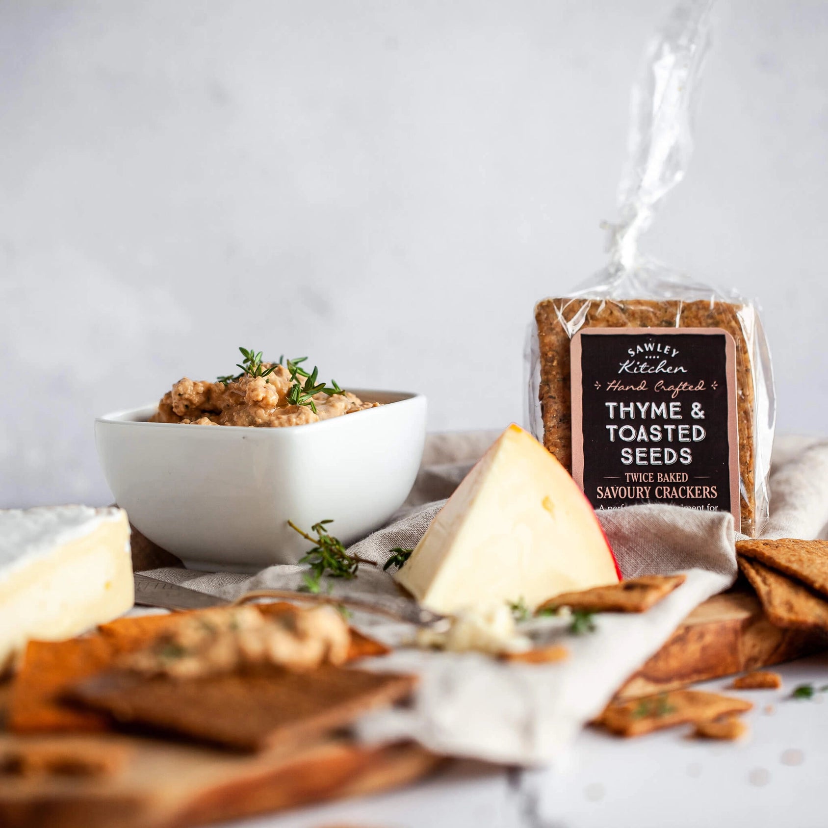 Thyme & Toasted Seed Savoury Crackers