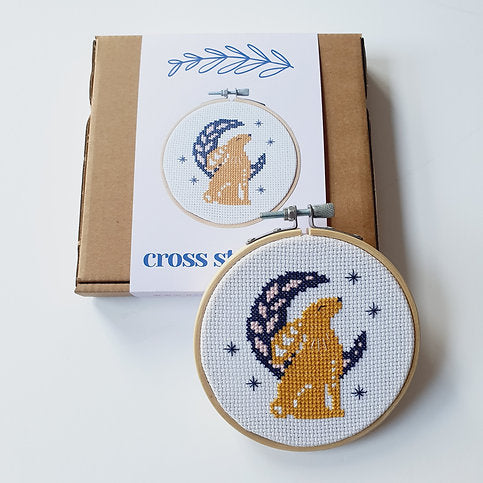 Hare & Moon Cross Stitch Kit