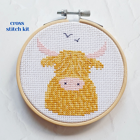 Highland Cow Cross Stitch Kit