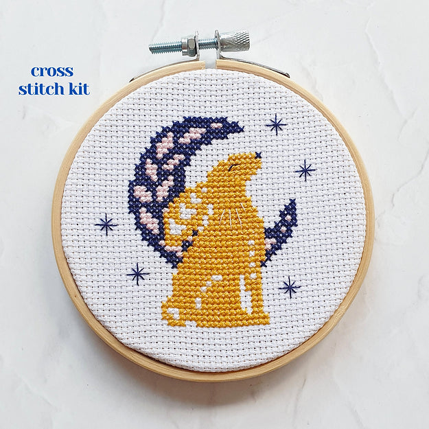 Hare & Moon Cross Stitch Kit