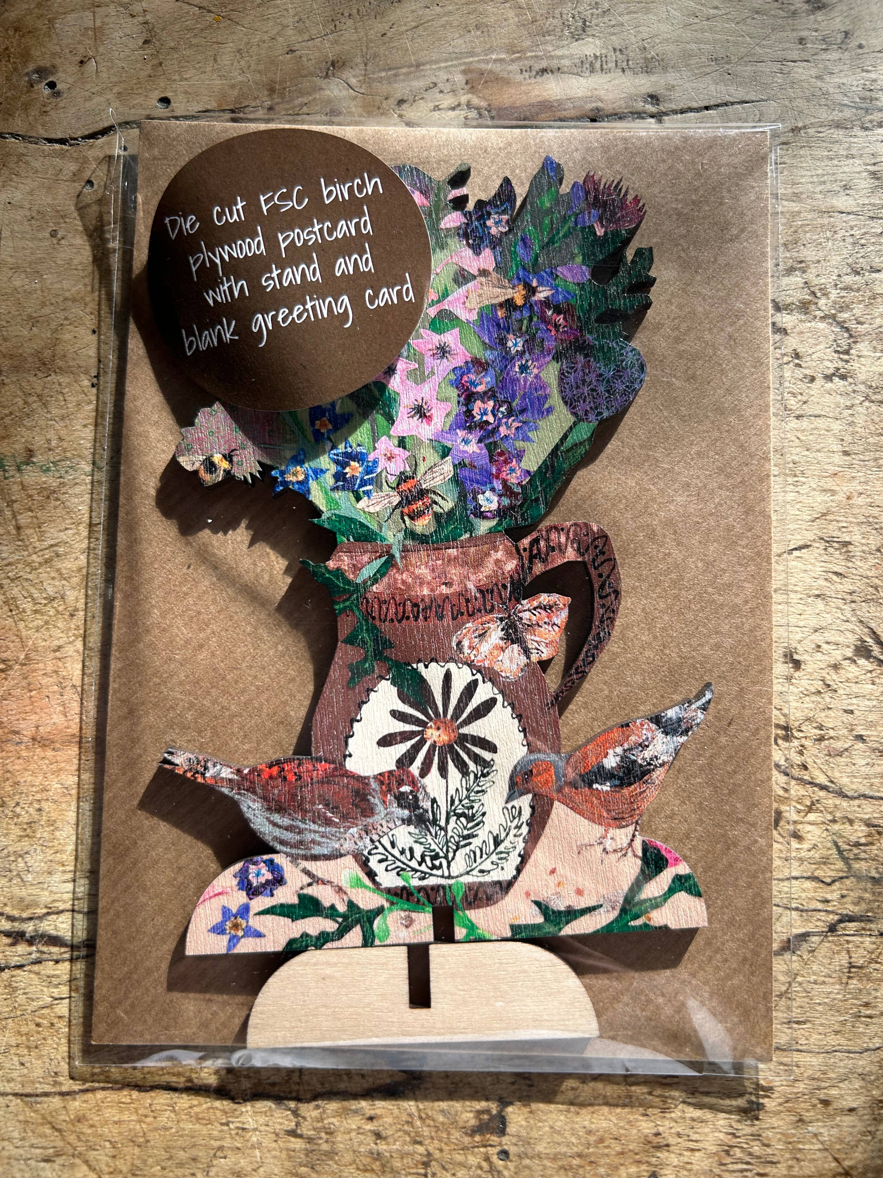 Summer Blooms Laser Cut Birch Plywood Keepsake Blank Card