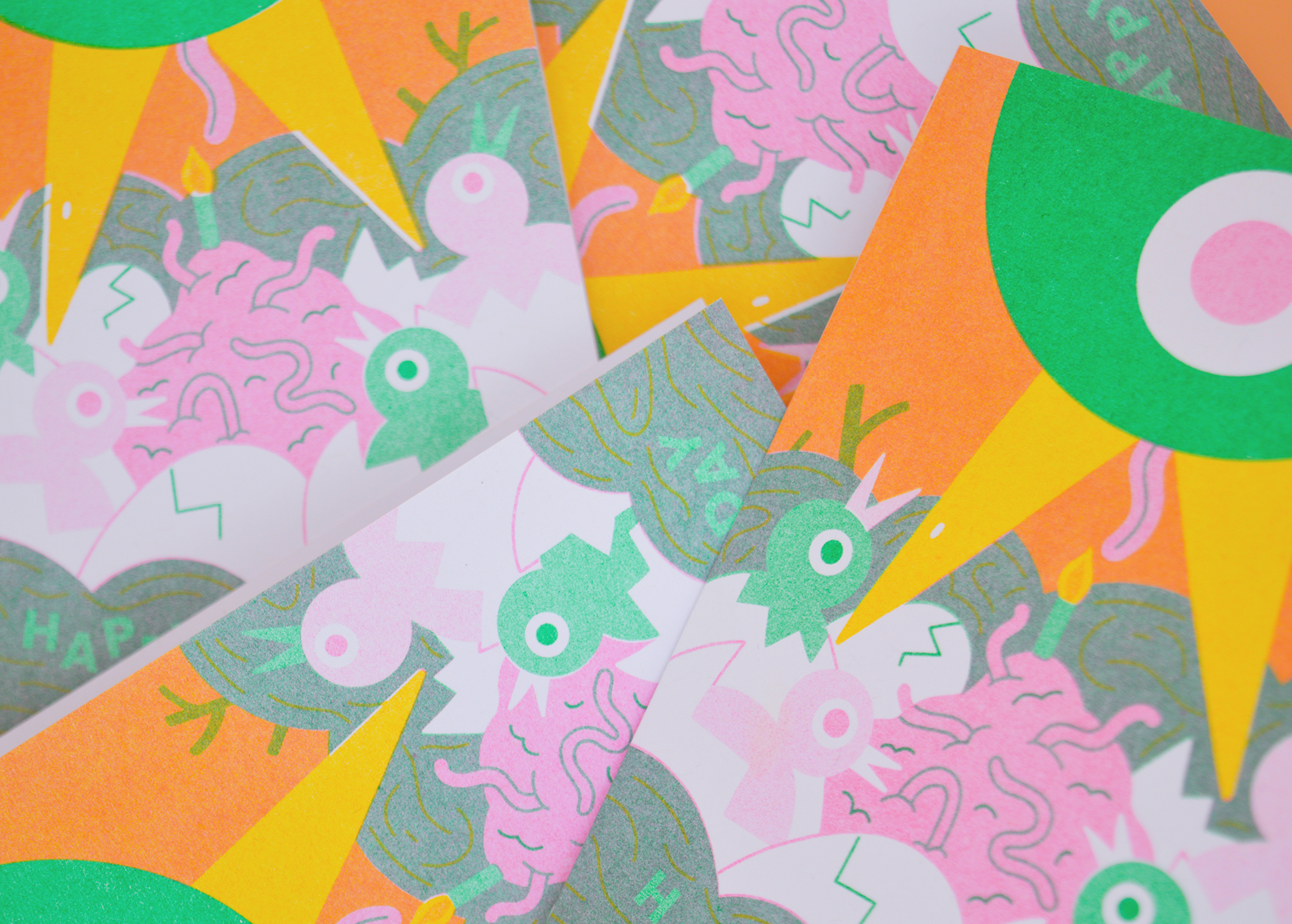 Worm Birthday Cake Card