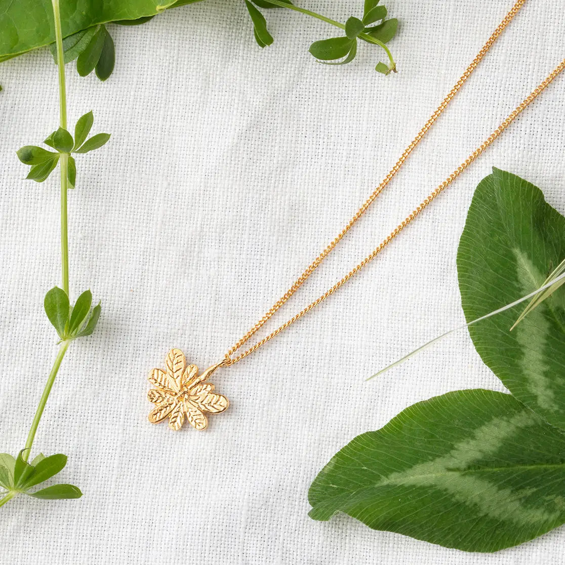 Gold Aralia Leaf Necklace