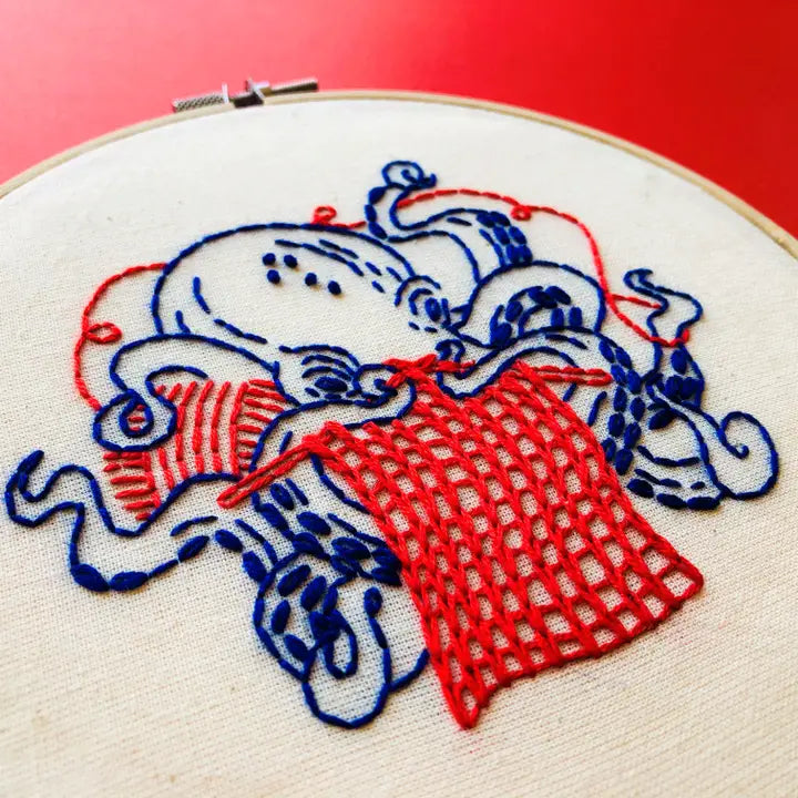 Industrious Octopus Complete Embroidery Kit