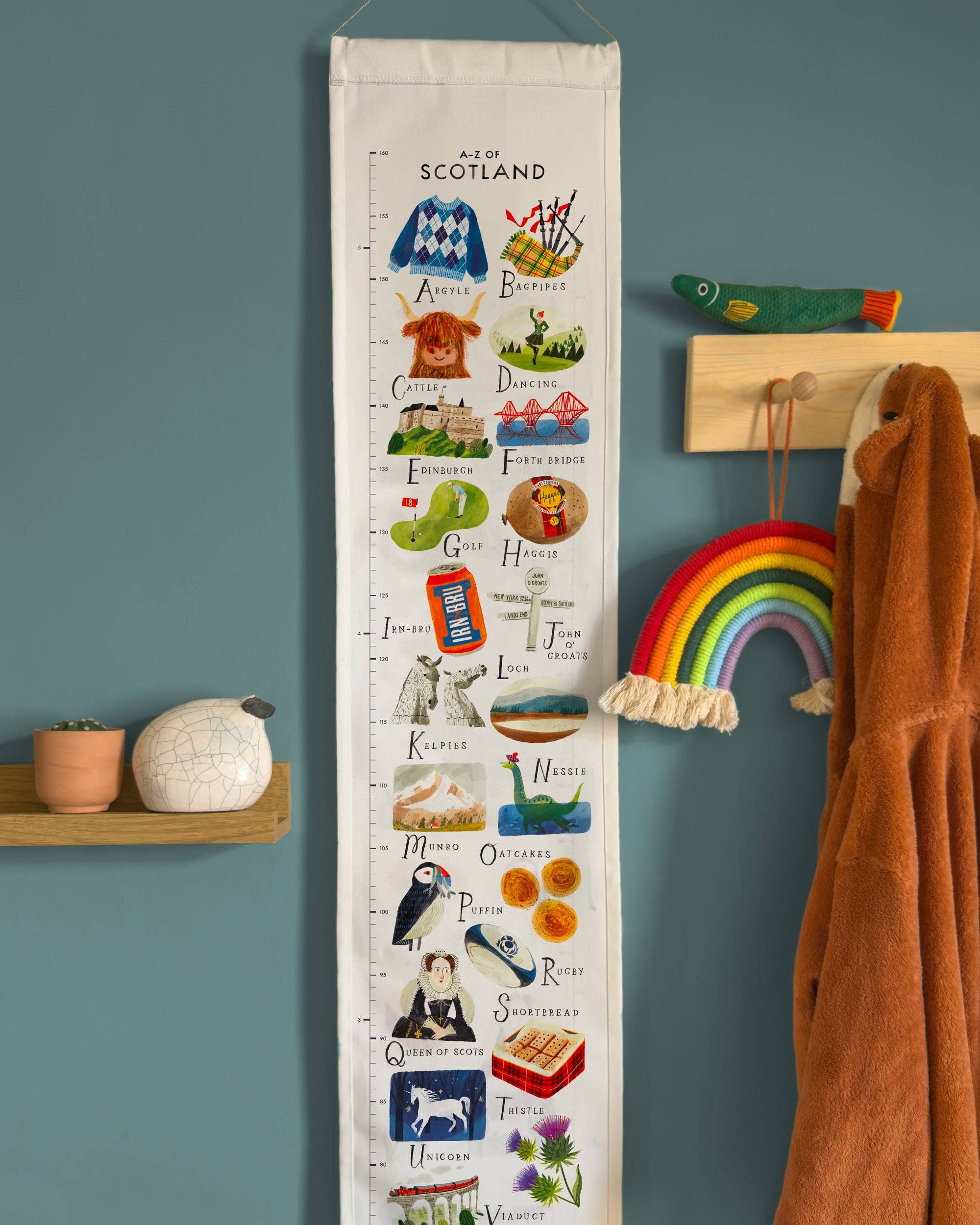 Scotland A-Z Children's Fabric Height Chart