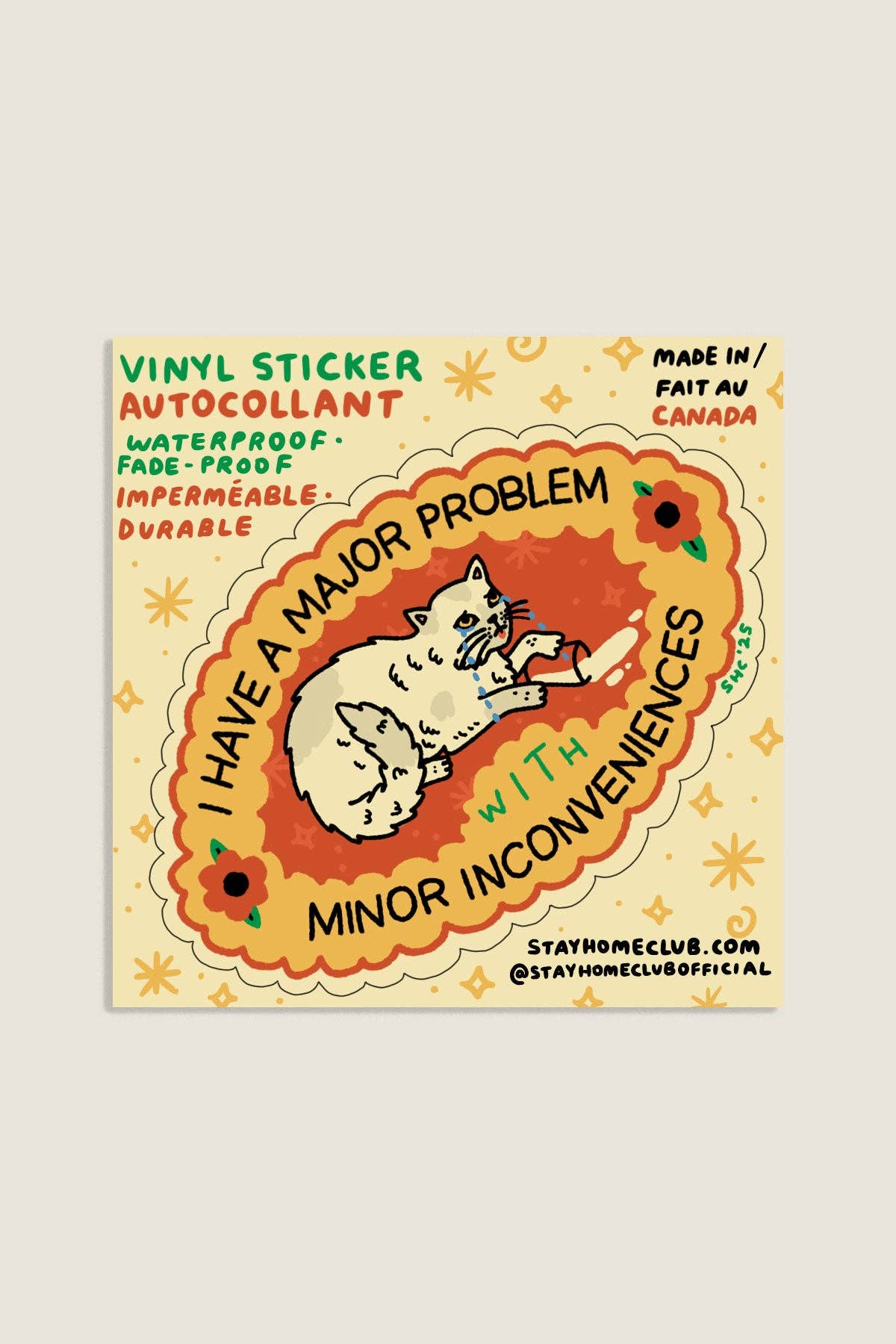 Major Problem Sticker Vinyl Sticker by Stay Home Club | Curiouser