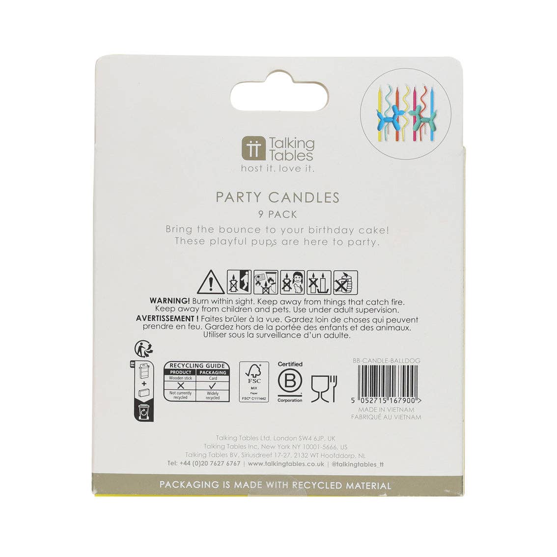Balloon Dog Birthday Candles