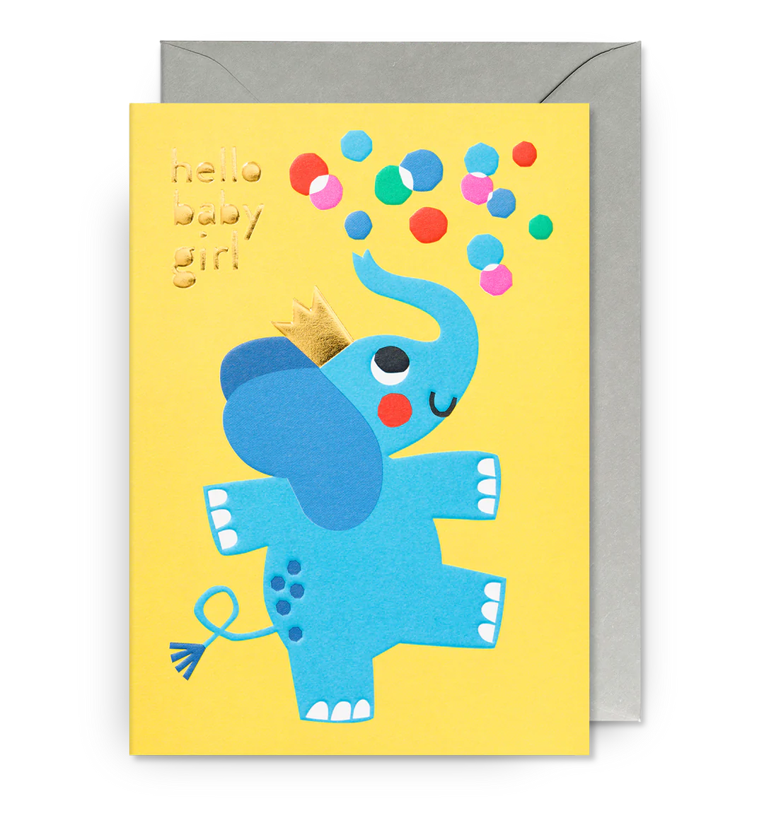 Hello Baby Girl Elephant Card