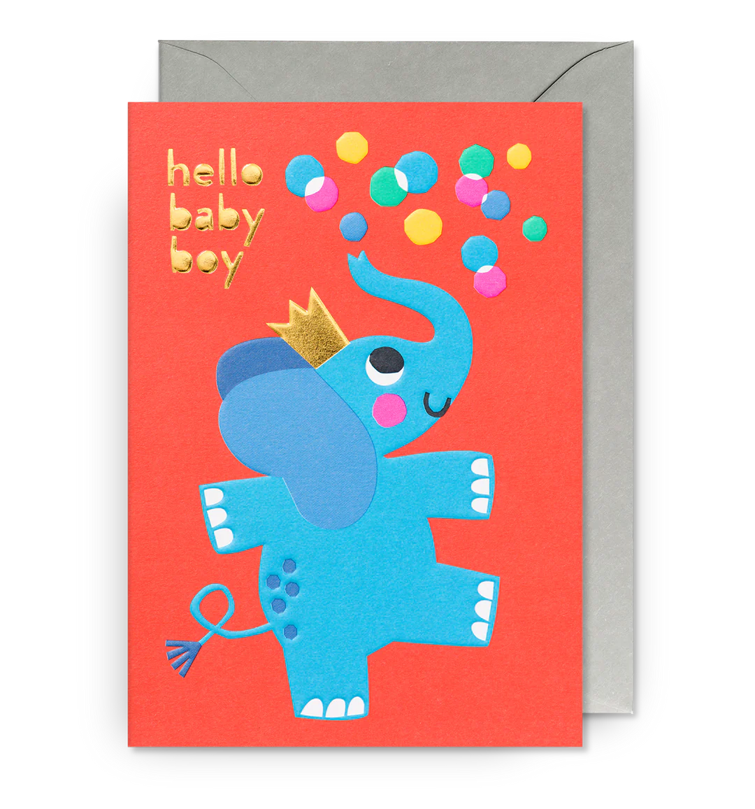 Hello Baby Boy Elephant Card