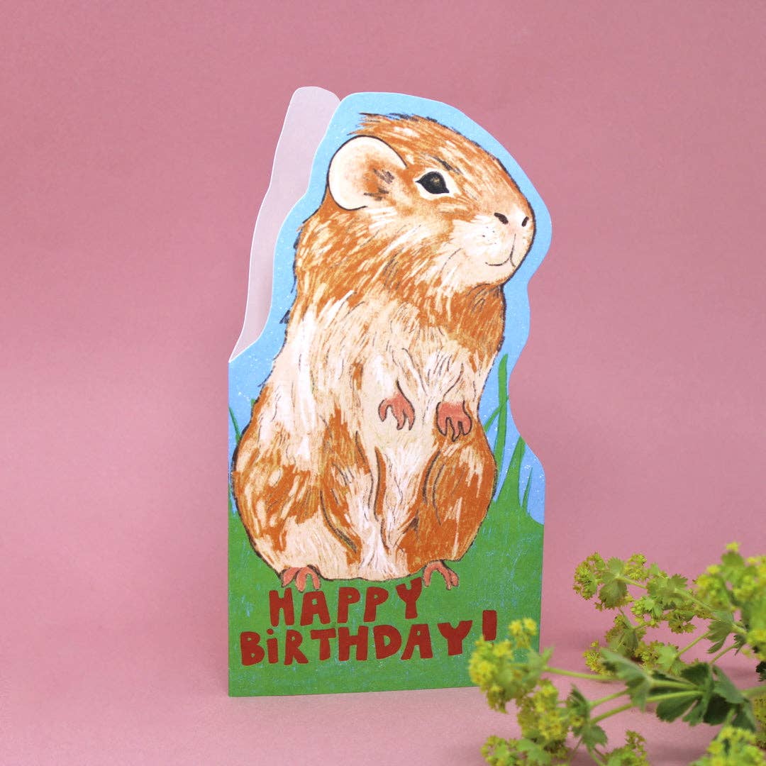 Guinea Pig Shaped Greetings Card