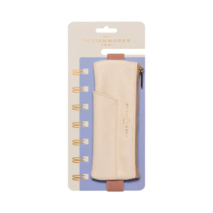 Pen Pouch - Cream & Taupe